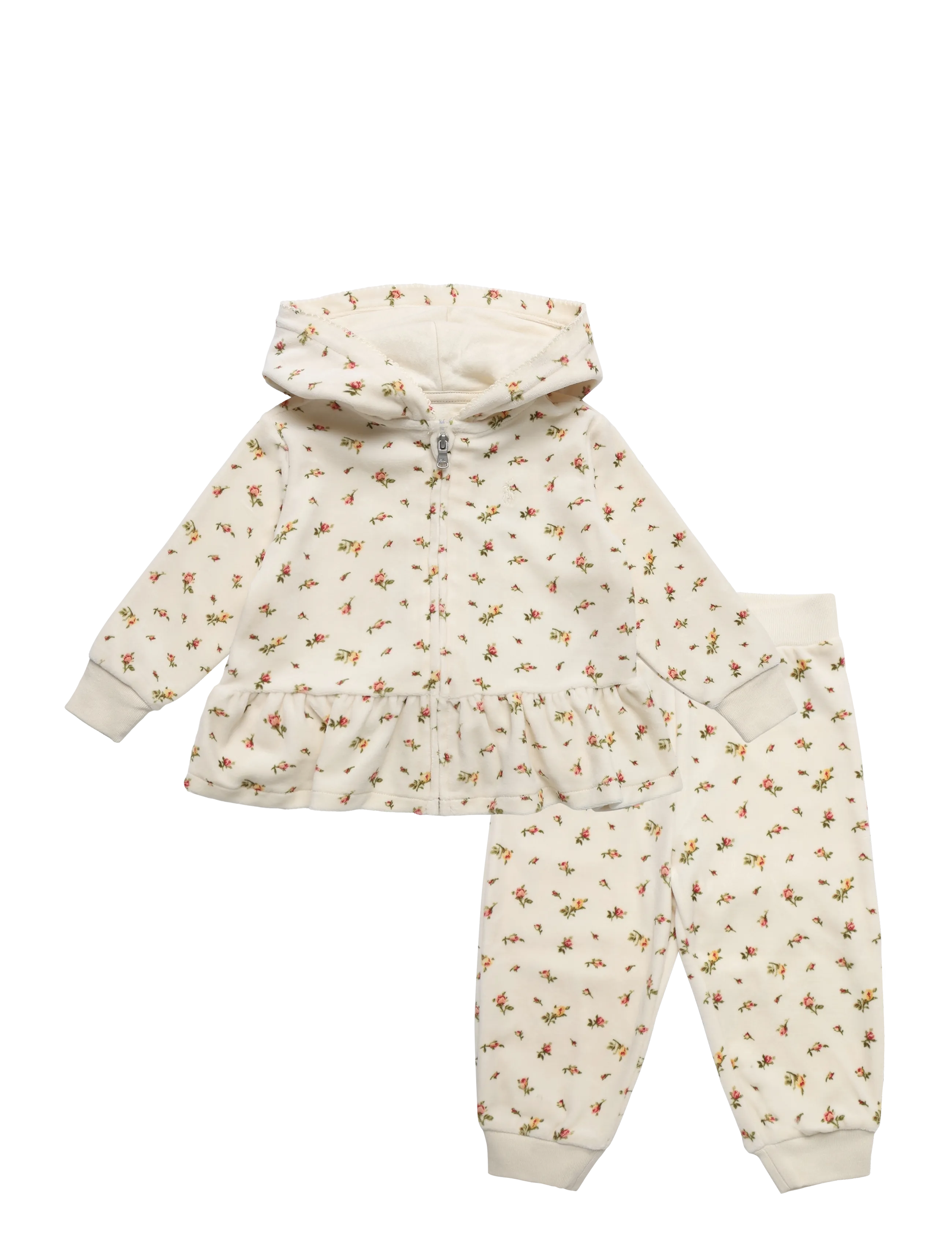 Ralph Lauren Baby 30/1 PRT CTNPLY VLR-KNT-OUTFIT SET - Shoppa efter storlek - WOLCOTT BUD / cream