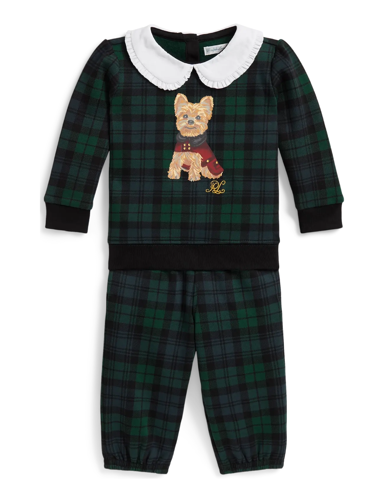 Ralph Lauren Baby Dog-Print Plaid Fleece Sweatshirt & Pant - Ralph Lauren Baby - BLACKWATCH TARTAN / multi