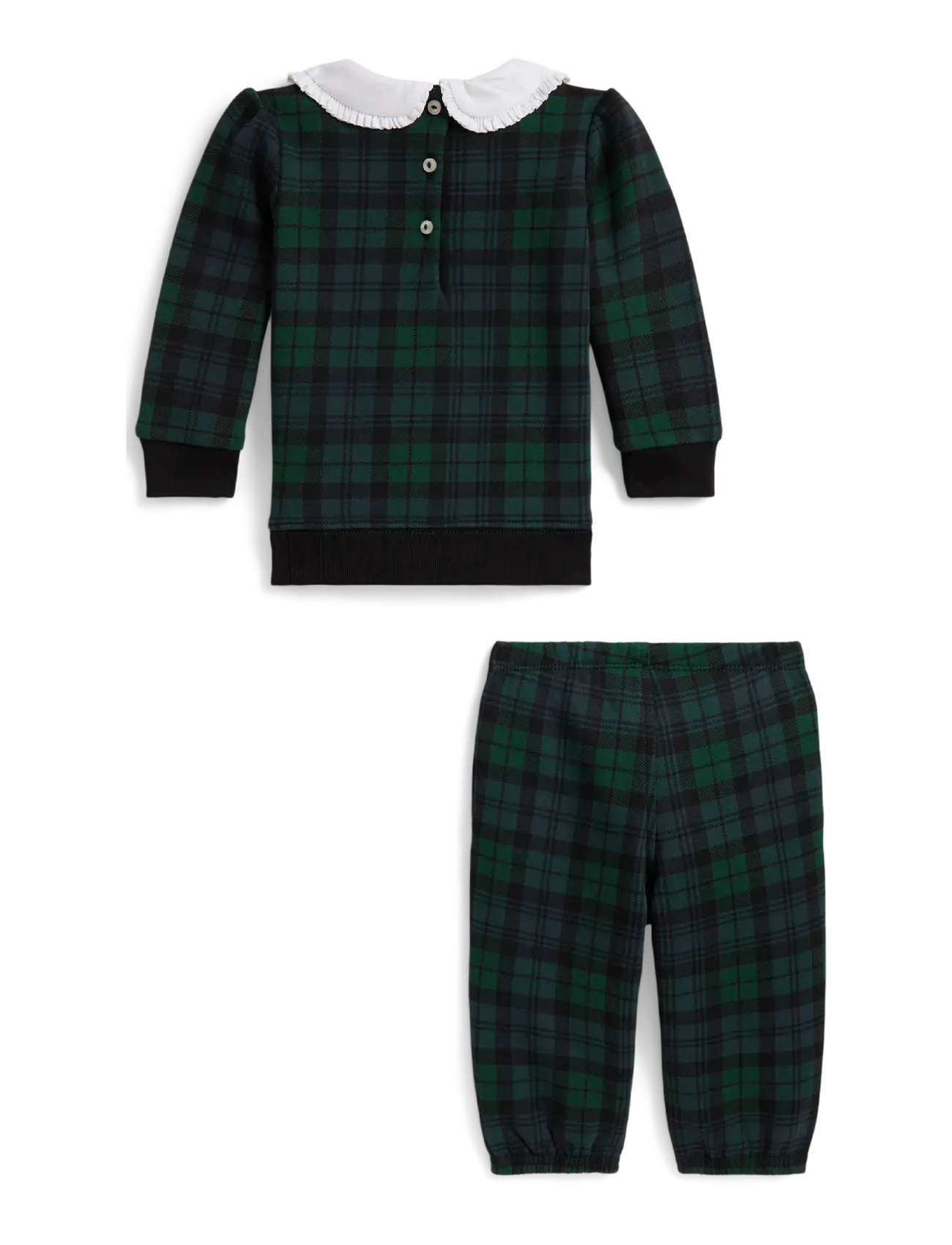 Ralph Lauren Baby - Dog-Print Plaid Fleece Sweatshirt & Pant - blackwatch tartan - 1