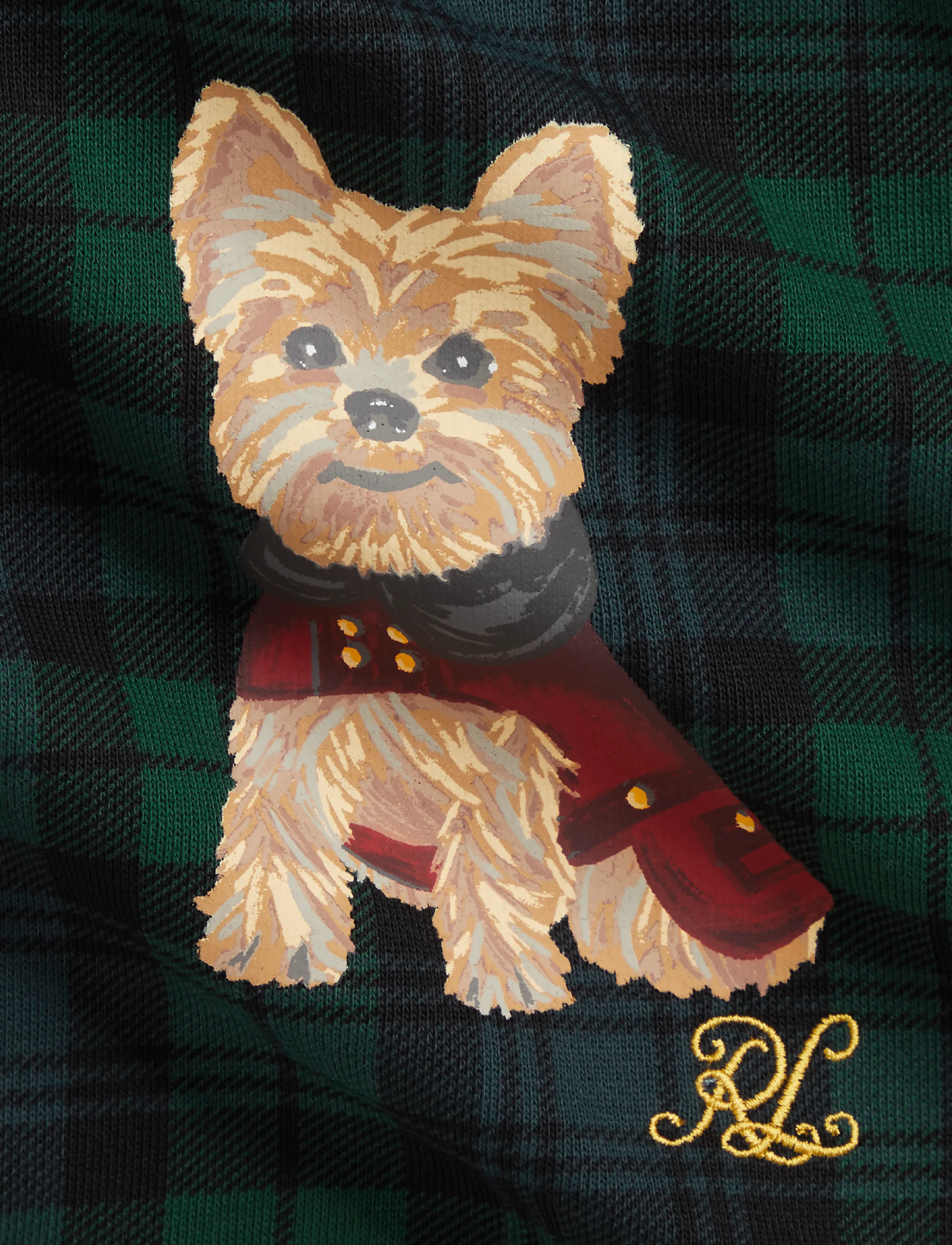 Ralph Lauren Baby - Dog-Print Plaid Fleece Sweatshirt & Pant - blackwatch tartan - 2