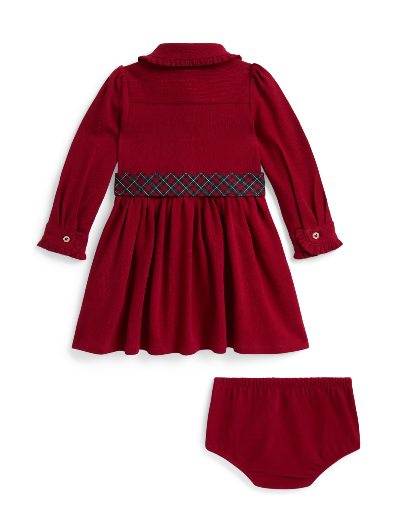 Ralph Lauren Baby - Belted Cotton Mesh Shirtdress & Bloomer - eaton red - 1