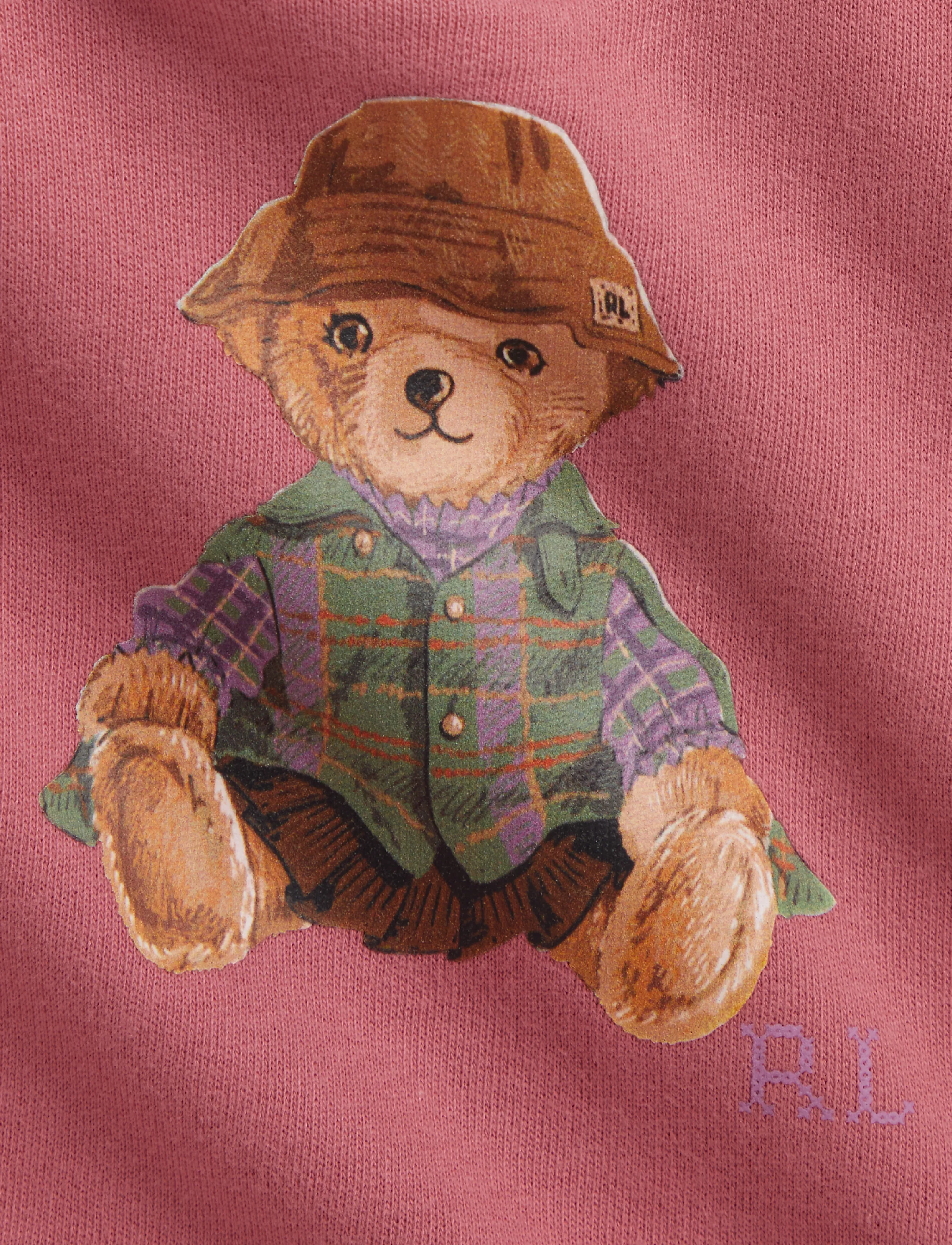 Ralph Lauren Baby - Ruffled Polo Bear Fleece Sweatshirt - canvas pink - 2