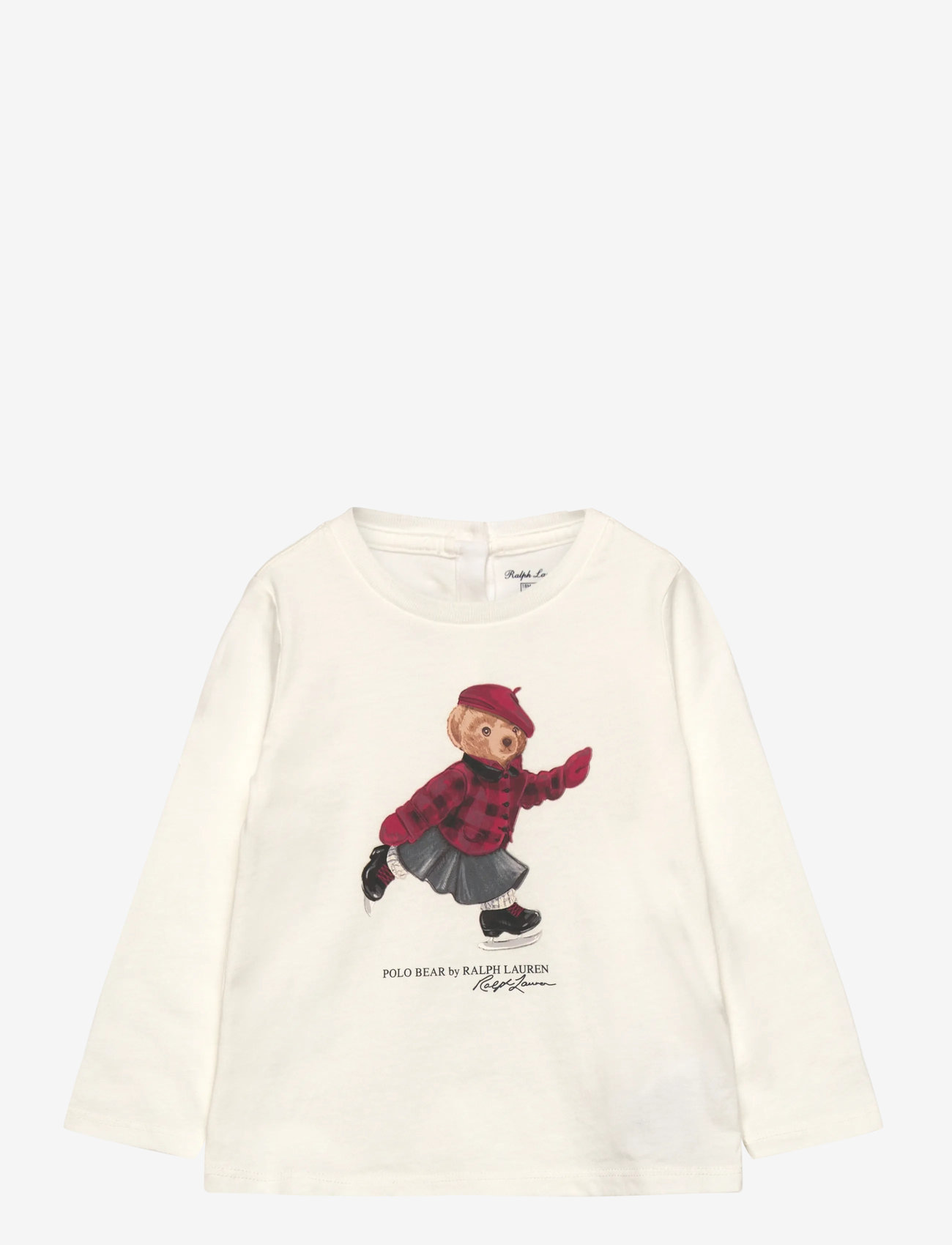 Ralph Lauren Baby - Polo Bear Cotton Long-Sleeve Tee - long-sleeved t-shirts - trophy cream - 0