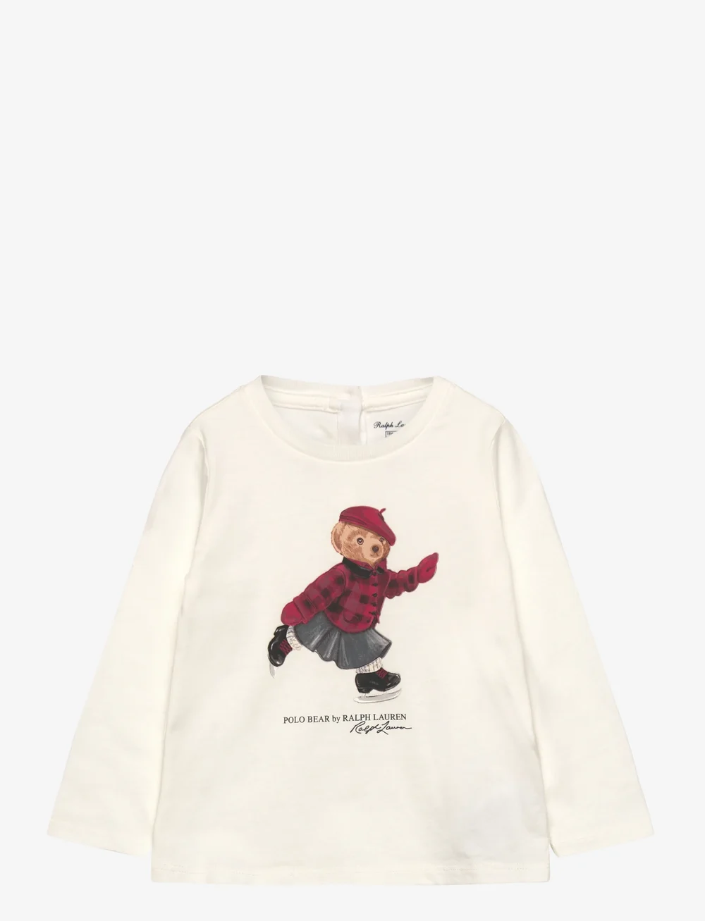 Ralph Lauren Baby - Polo Bear Cotton Long-Sleeve Tee - długi rękaw - trophy cream - 0