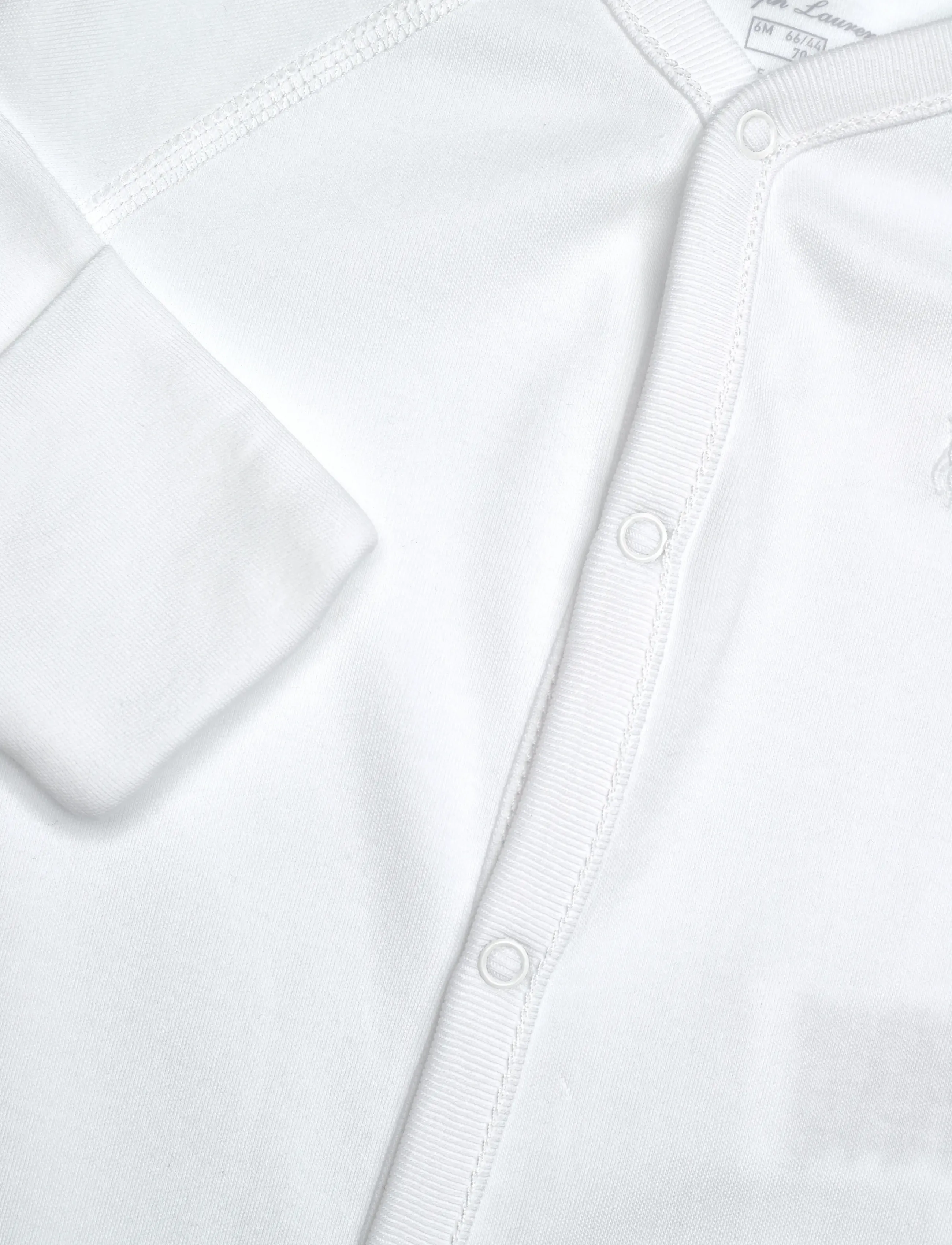 Ralph Lauren Baby - BSR INTERLOCK-SOLID-OP-CVA - långärmade bodysuits - white - 2