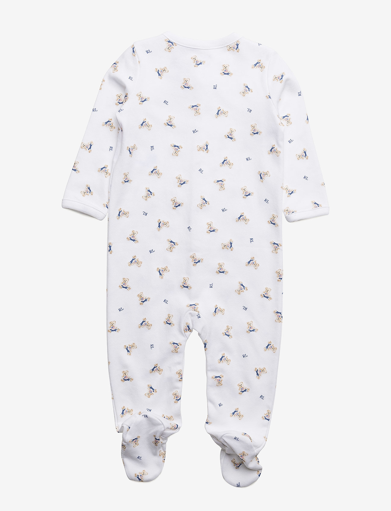 Ralph Lauren Baby - Polo Bear Cotton Coverall - långärmade bodysuits - white/blue multi - 1