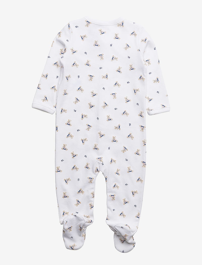 Ralph Lauren Baby - Polo Bear Cotton Coverall - långärmade bodysuits - white/blue multi - 1