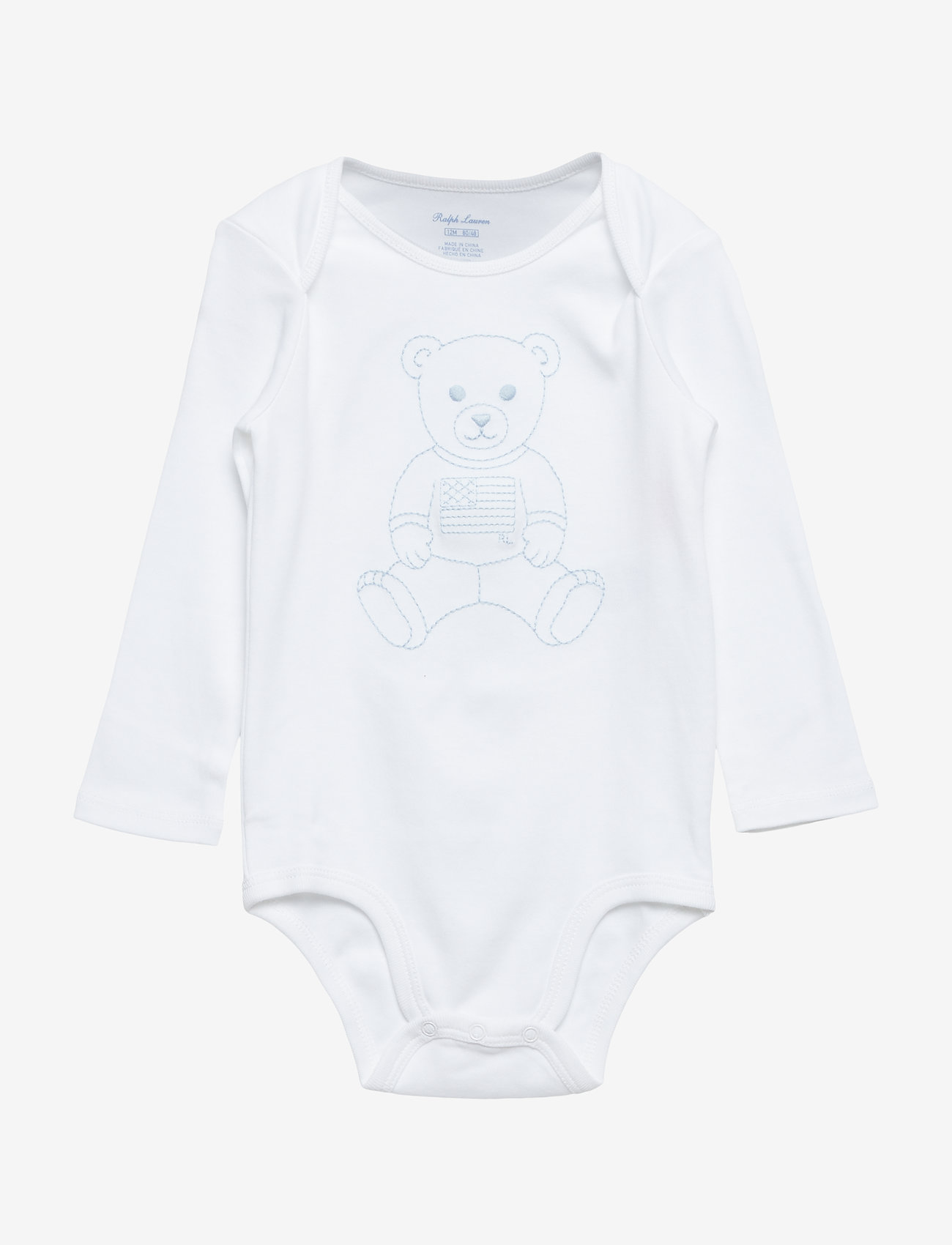 Ralph Lauren Baby - INTERLOCK-BOY BEAR-OP-BDY - langärmelige bodys - white - 0