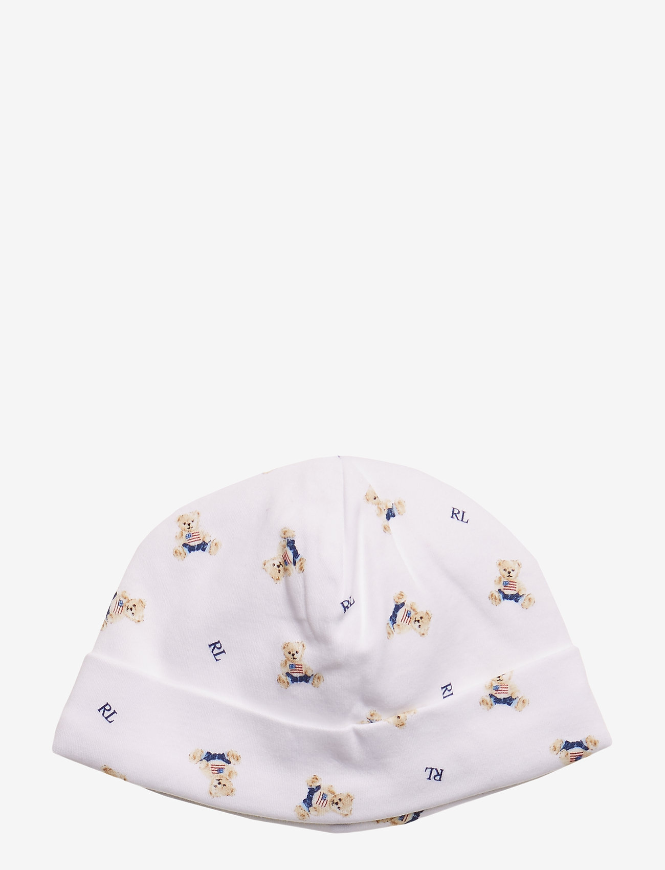 Ralph Lauren Baby - Polo Bear Cotton Interlock Hat - mažiausios kainos - white/blue multi - 0