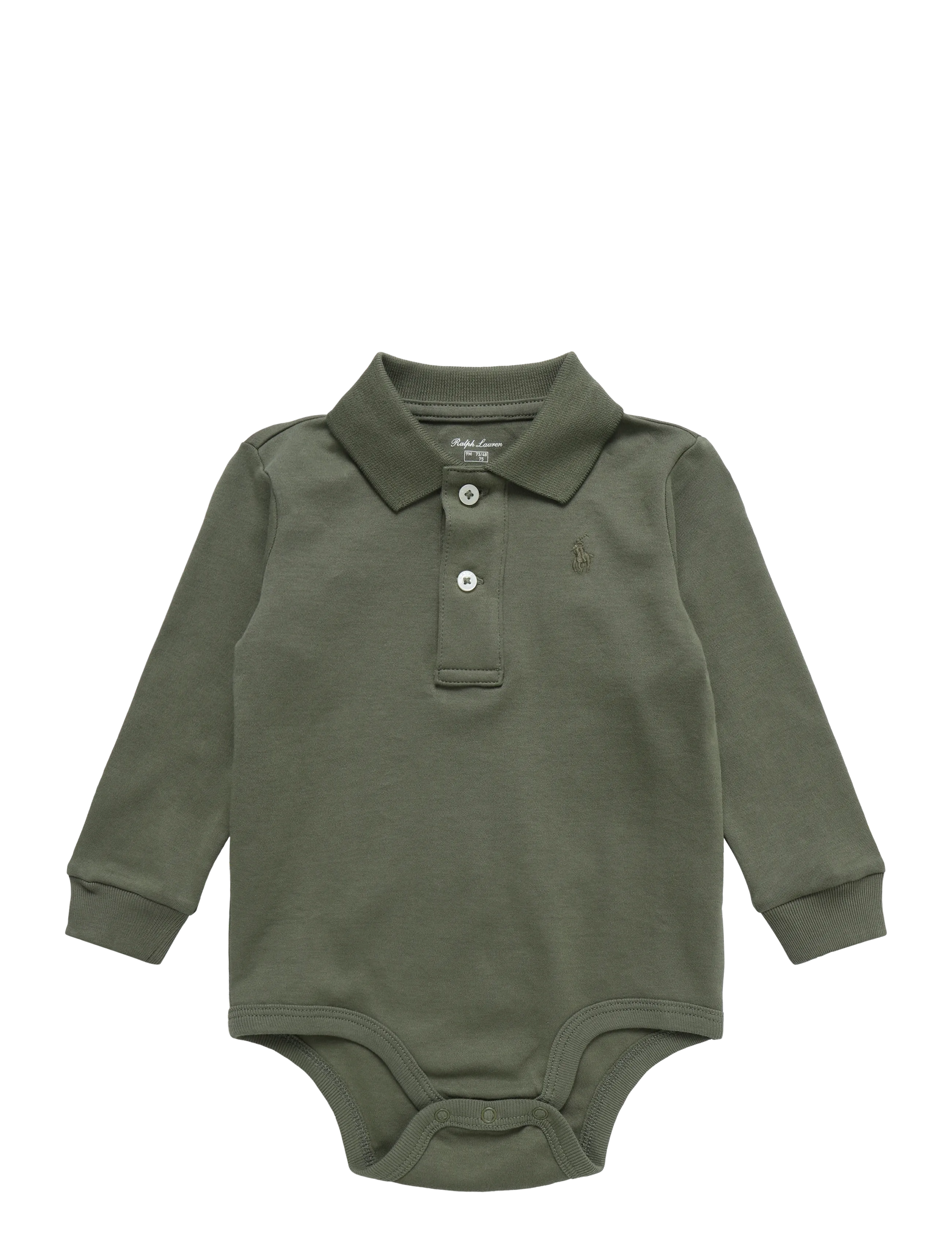 Ralph Lauren Baby INTERLOCK-LS BODYSUIT-OP-BDY - Bodies - CRUISE OLIVE / khaki/green