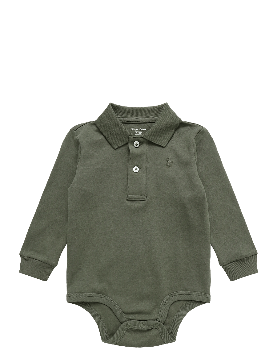 Ralph Lauren Baby - INTERLOCK-LS BODYSUIT-OP-BDY - langärmelige bodys - cruise olive - 0