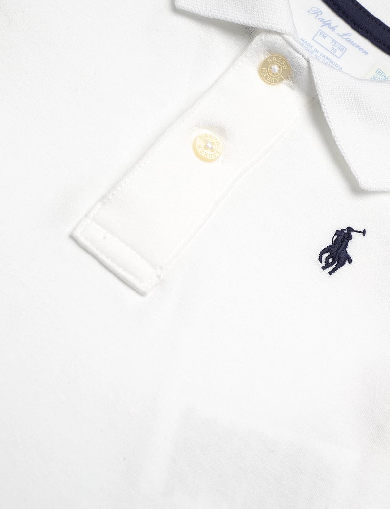 Ralph Lauren Baby - INTERLOCK-SS POLO-OP-BDY - short-sleeved bodies - white - 2