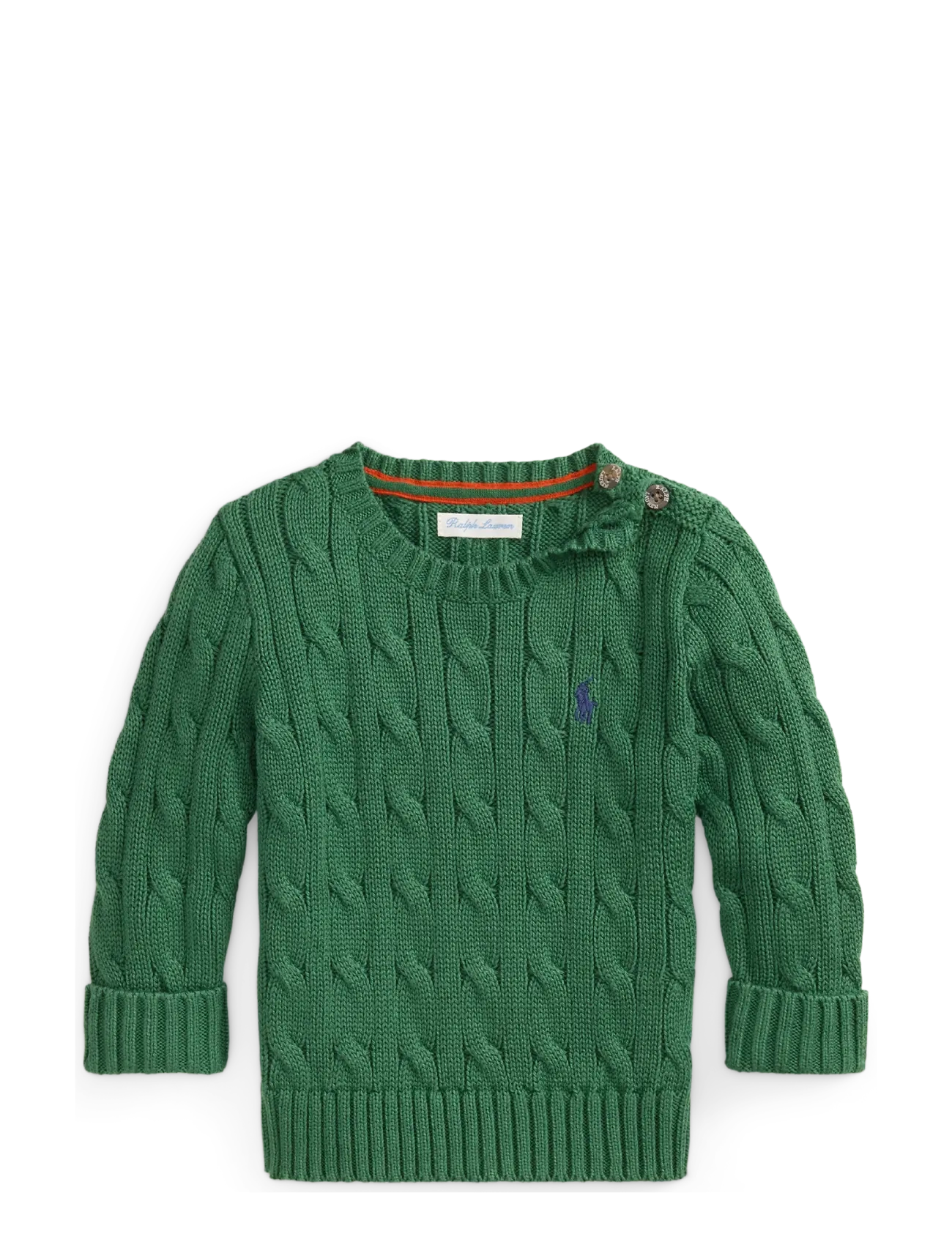 Ralph Lauren Baby Combed Cotton-Ls Cable Cn-Tp-Swt, 80-83, Knitwear, Grün - Pullovers, Kinder