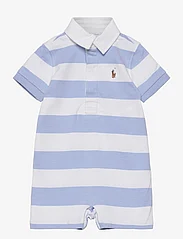 Ralph Lauren Baby - Striped Cotton Rugby Shortall - short-sleeved - office blue/white - 0