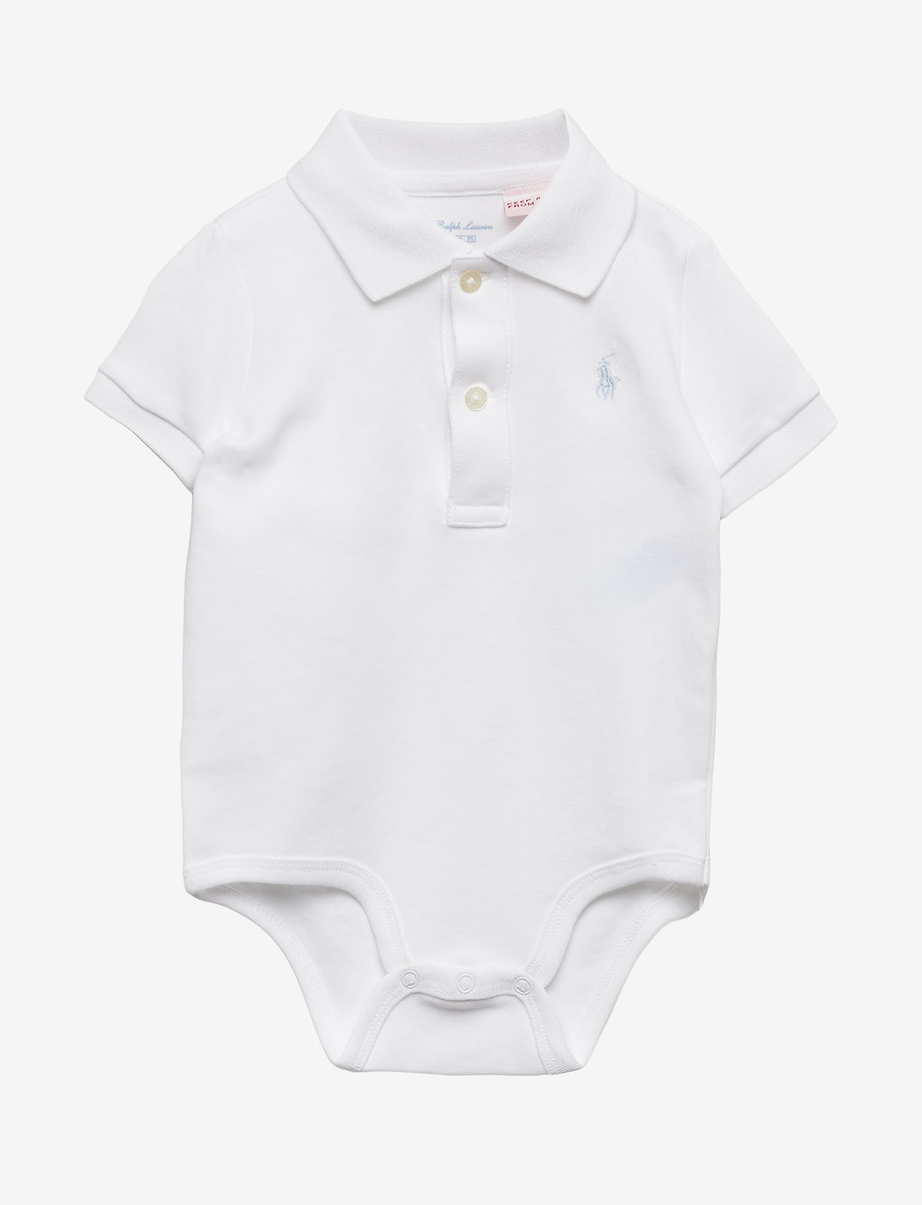 Ralph Lauren Baby - Soft Cotton Polo Bodysuit - kortärmade bodies - white - 0