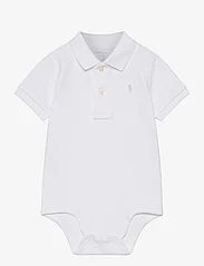 Ralph Lauren Baby - Soft Cotton Polo Bodysuit - lyhythihaiset bodyt - white - 0