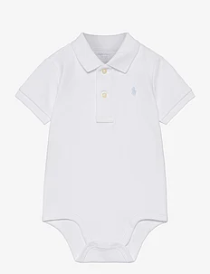 Soft Cotton Polo Bodysuit, Ralph Lauren Baby