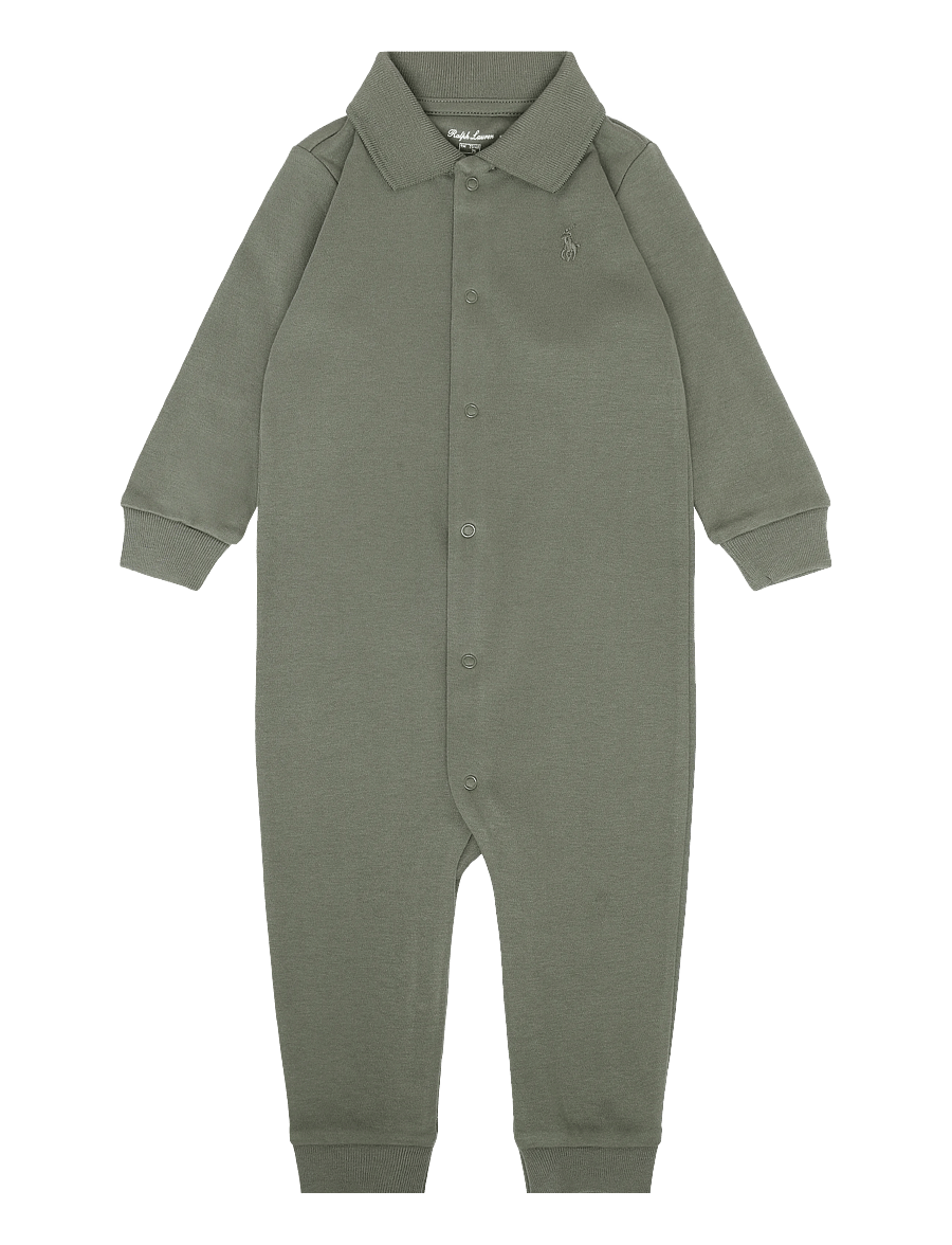 Ralph Lauren Baby - 40/1 INTERLOCK-POLO COVRALL-OP-CVA - pidžaama-kombinesoonid - cruise olive - 0