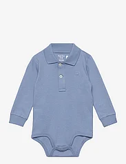 Ralph Lauren Baby - Soft Cotton Long-Sleeve Polo Bodysuit - bodies unis à manches longues - channel blue - 0