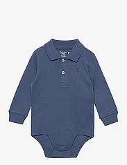 Ralph Lauren Baby - Soft Cotton Long-Sleeve Polo Bodysuit - parasts rāpulītis ar garām piedurknēm - clancy blue - 0