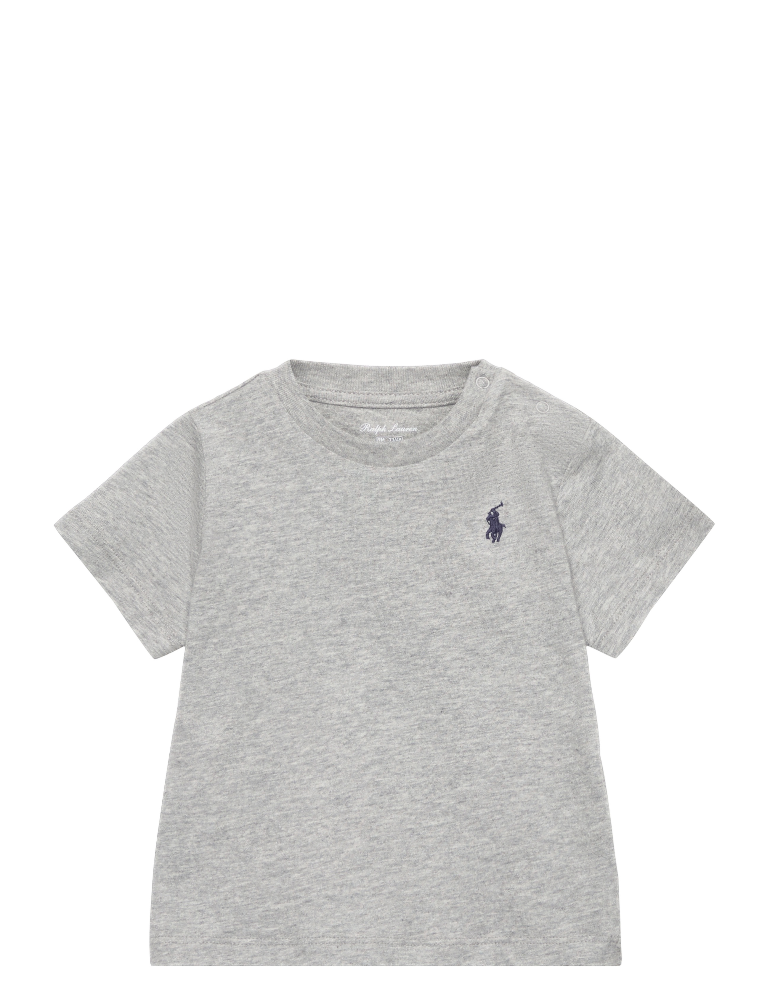 Ralph Lauren Baby Cotton Jersey Crewneck Tee, 85-90, T-shirts, Grau - Short-sleeved, Kinder