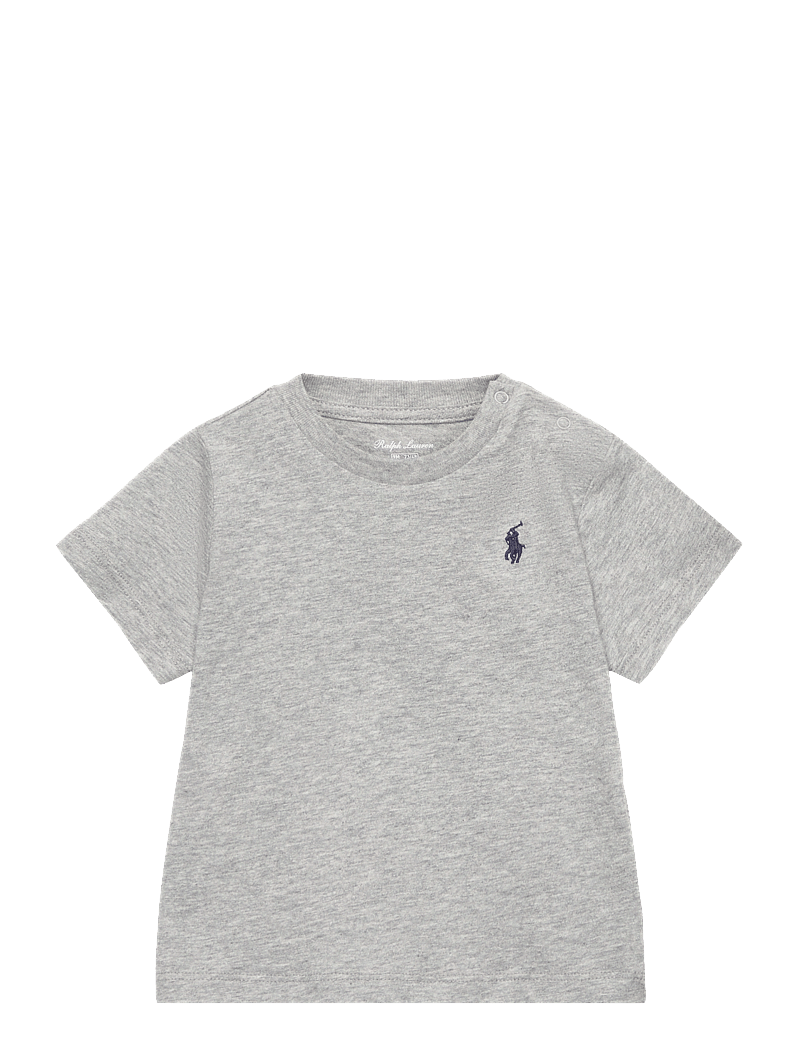 Ralph Lauren Baby - Cotton Jersey Crewneck Tee - kortärmade t-shirts - andover heather - 0