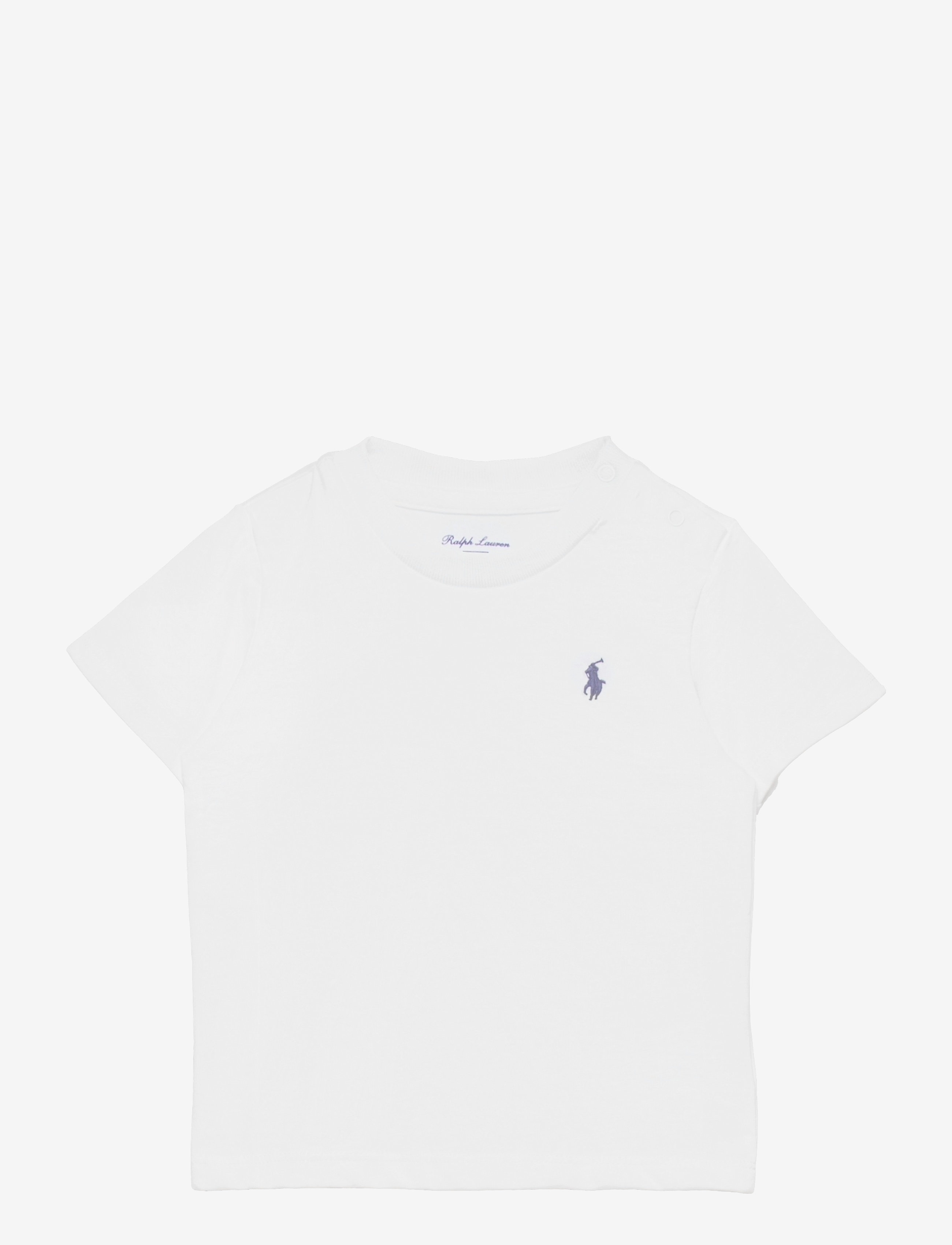 Ralph Lauren Baby Cotton Jersey Crewneck Tee, 75-79, T-shirts, Weiß - Short-sleeved, Kinder