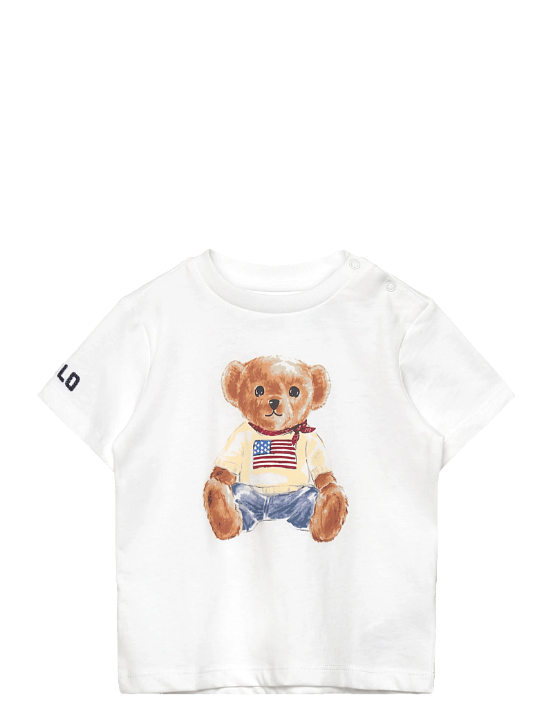 Ralph Lauren Baby - Polo Bear Cotton Jersey Tee - kortärmade t-shirts - white - 0