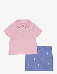 Ralph Lauren Baby - Mesh Polo Shirt & Short Set - lühikeste varrukatega t-särkide komplektid - garden pink - 0