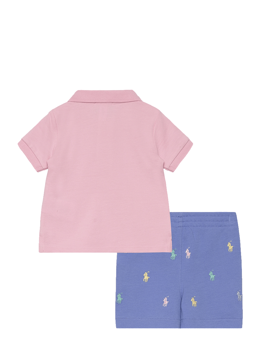Ralph Lauren Baby - Mesh Polo Shirt & Short Set - garden pink - 1