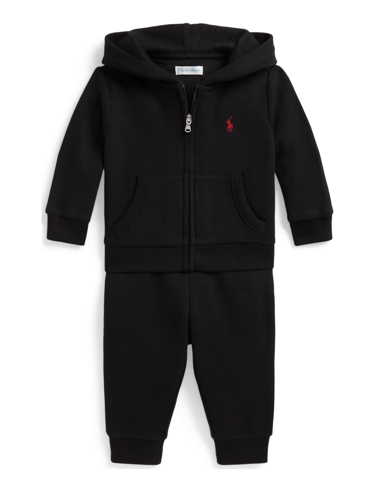 Ralph Lauren Baby Fleece Full-Zip Hoodie & Pant - Tøj - POLO BLACK / black