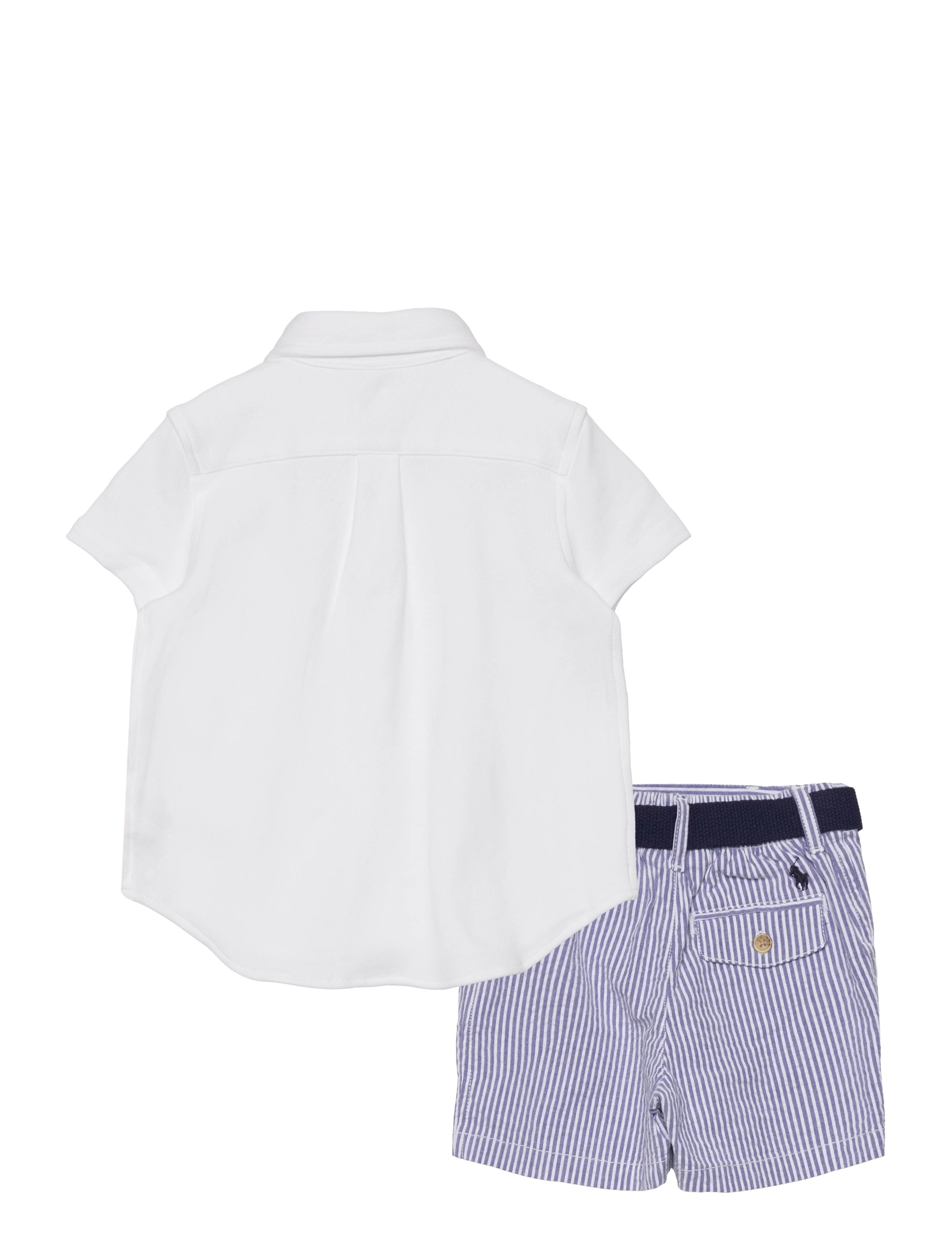 Ralph Lauren Baby - Shirt, Belt & Seersucker Short Set - white - 1