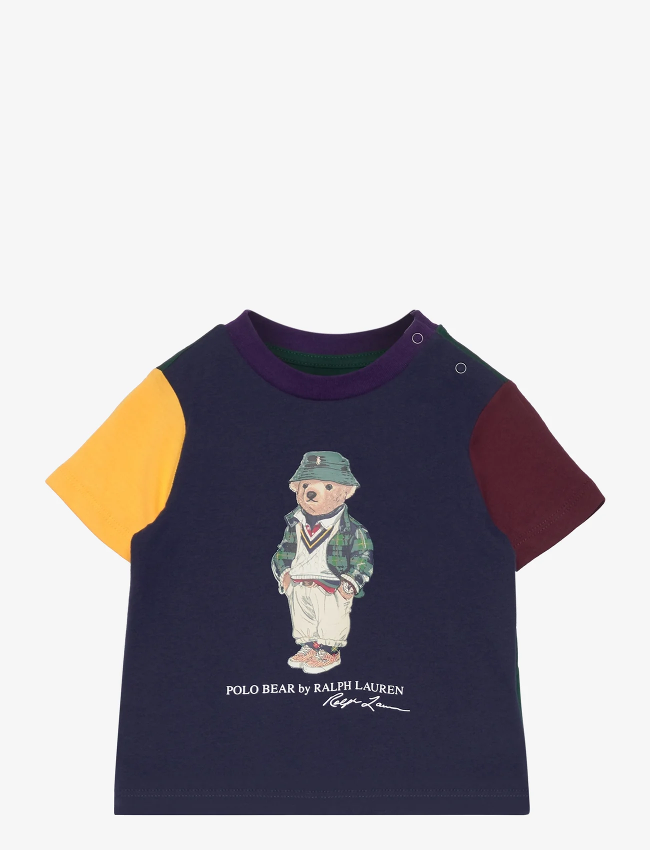 Ralph Lauren Baby - Polo Bear Color-Blocked Cotton Tee - marškinėliai trumpomis rankovėmis - fa23 frnch nvy mu - 0