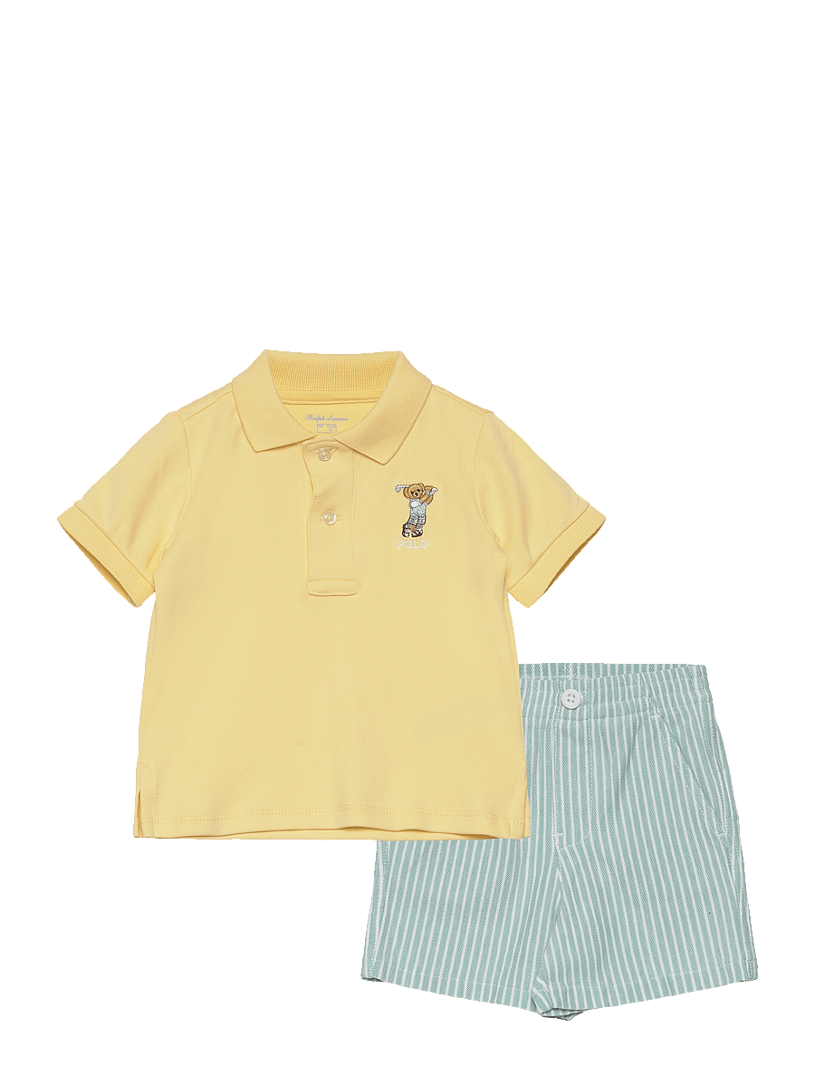 Ralph Lauren Baby - Polo Bear Cotton Polo Shirt & Short Set - wickett yellow - 0