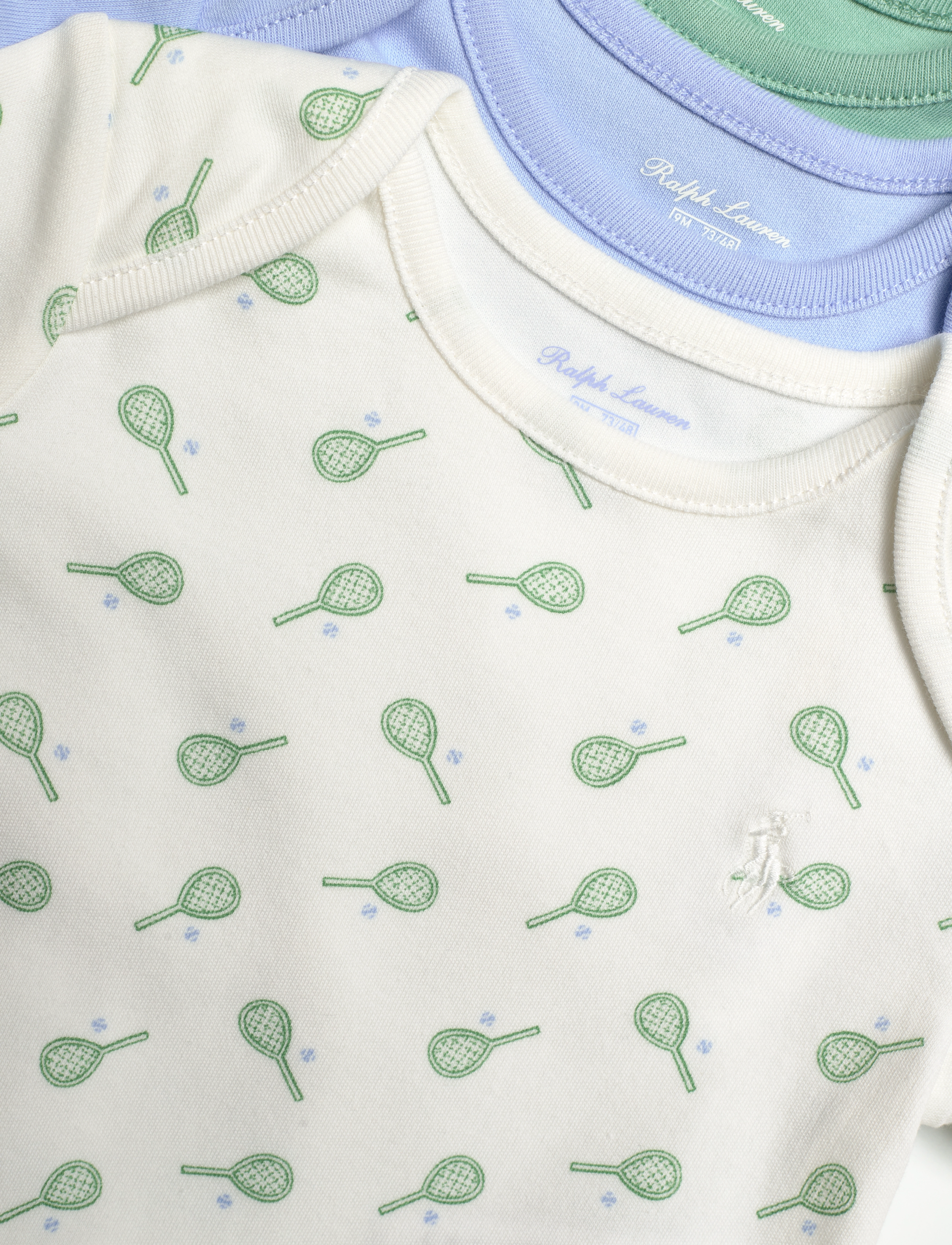 Ralph Lauren Baby - Tennis-Print Cotton Bodysuit 3-Pack - charmng tennis/of - 1