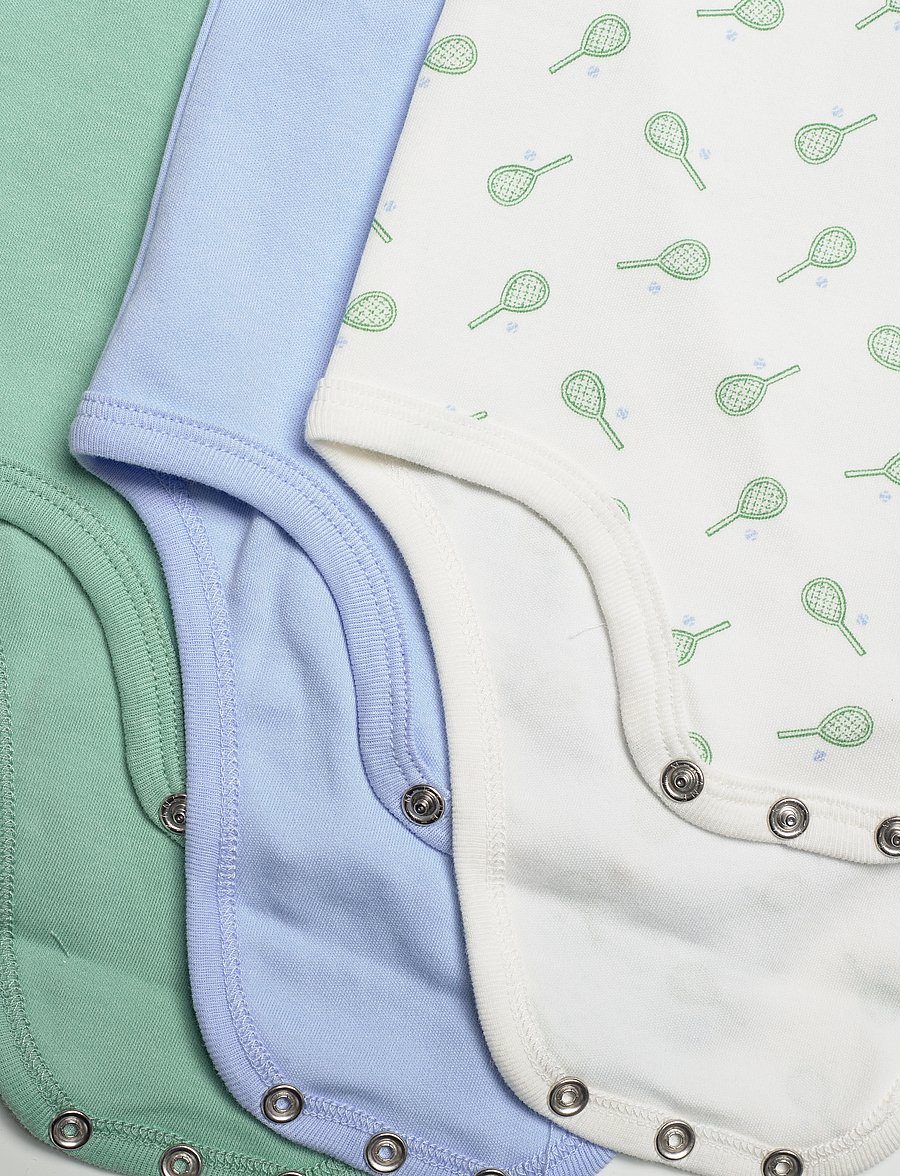 Ralph Lauren Baby - Tennis-Print Cotton Bodysuit 3-Pack - charmng tennis/of - 2
