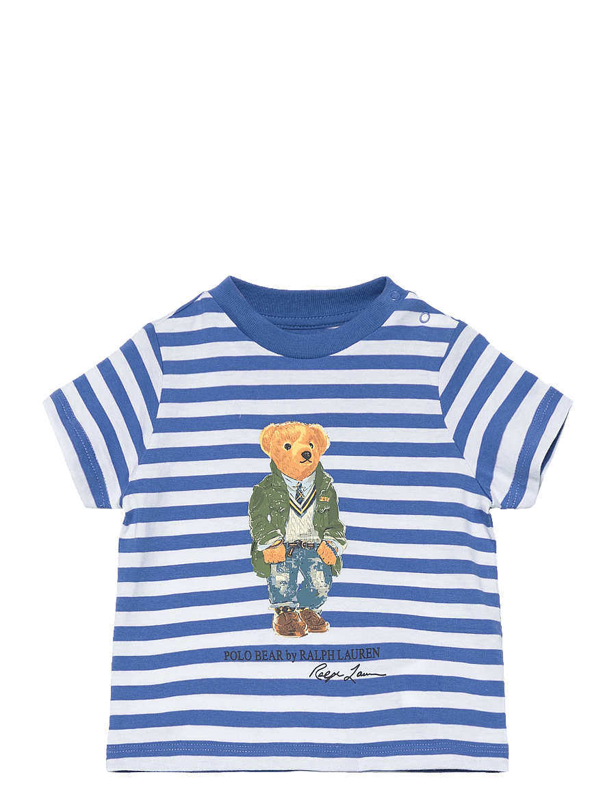 Ralph Lauren Baby - Striped Polo Bear Cotton Jersey Tee - sp24 paris bear n - 0