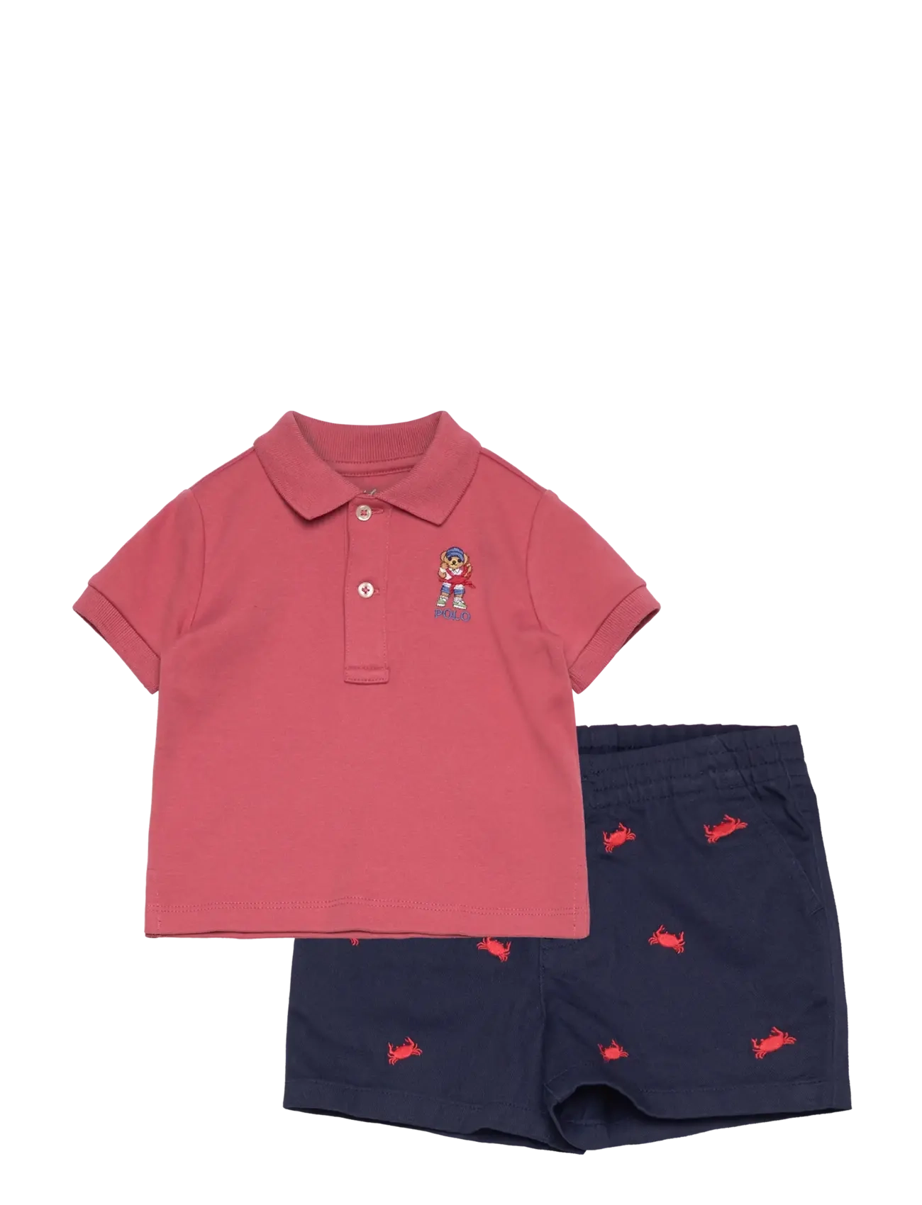 Ralph Lauren Baby Bear Cotton Polo Shirt & Short Set - 4 for 3 - ADIRONDACK BERRY / red
