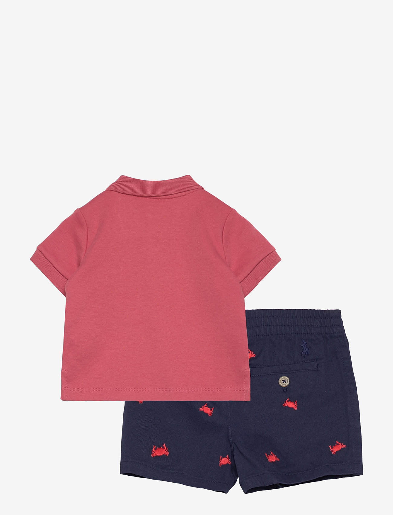Ralph Lauren Baby - Bear Cotton Polo Shirt & Short Set - set med kortärmad t-shirt - adirondack berry - 1