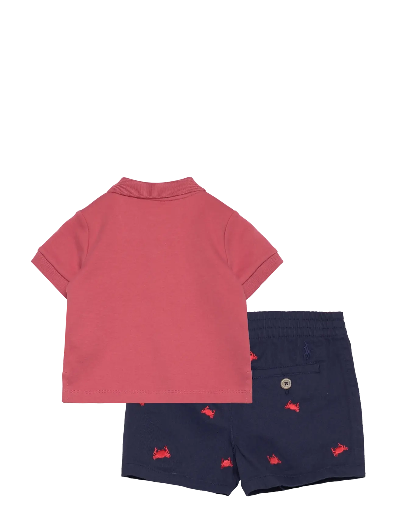 Ralph Lauren Baby - Bear Cotton Polo Shirt & Short Set - sæt med kortærmet t-shirt - adirondack berry - 1