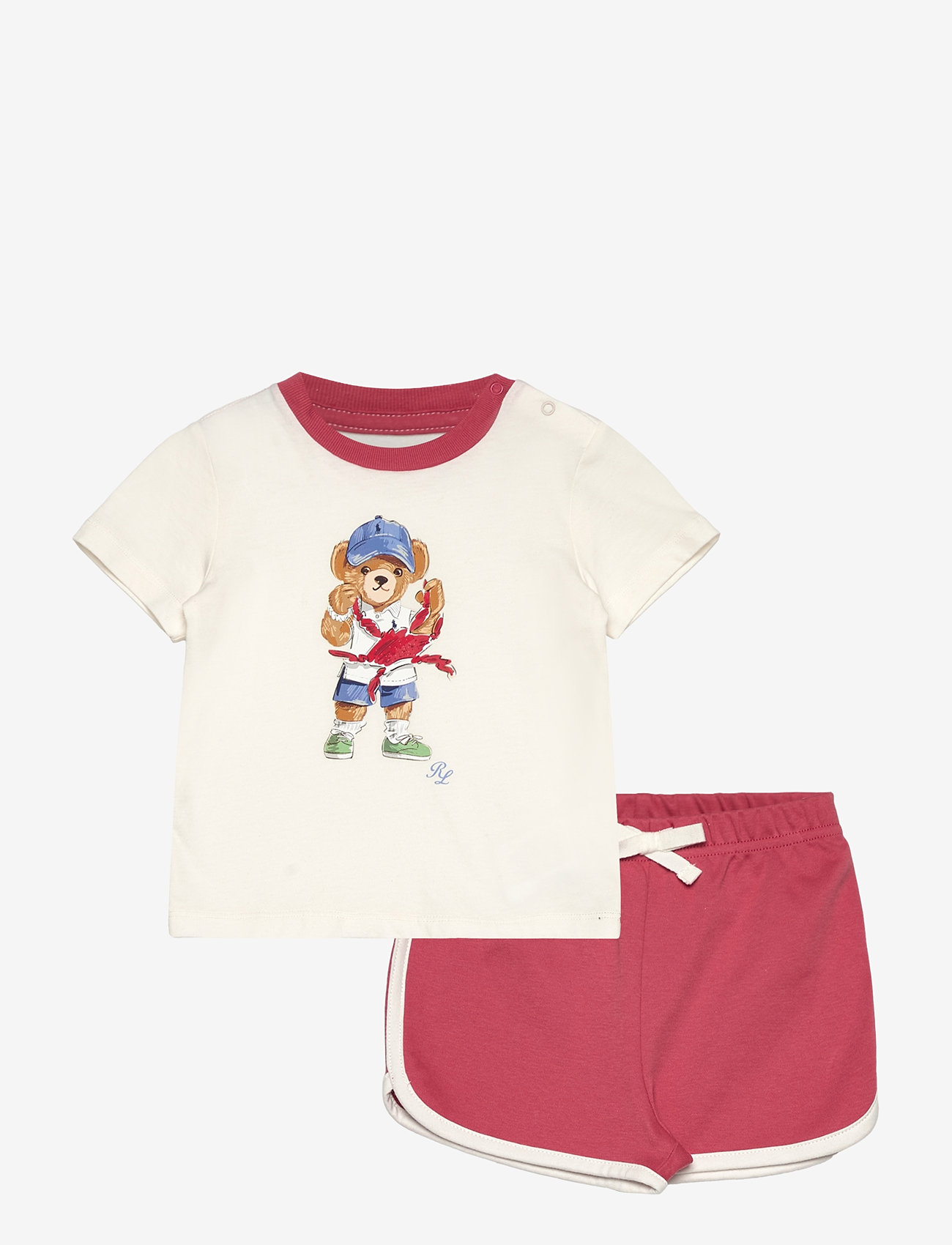 Ralph Lauren Baby - Polo Bear Cotton Tee & Short Set - lühikeste varrukatega t-särkide komplektid - nevis - 0