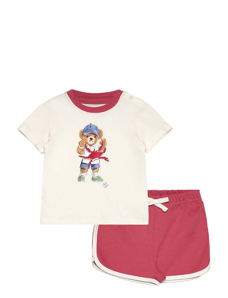 Ralph Lauren Baby - Polo Bear Cotton Tee & Short Set - lühikeste varrukatega t-särkide komplektid - nevis - 0