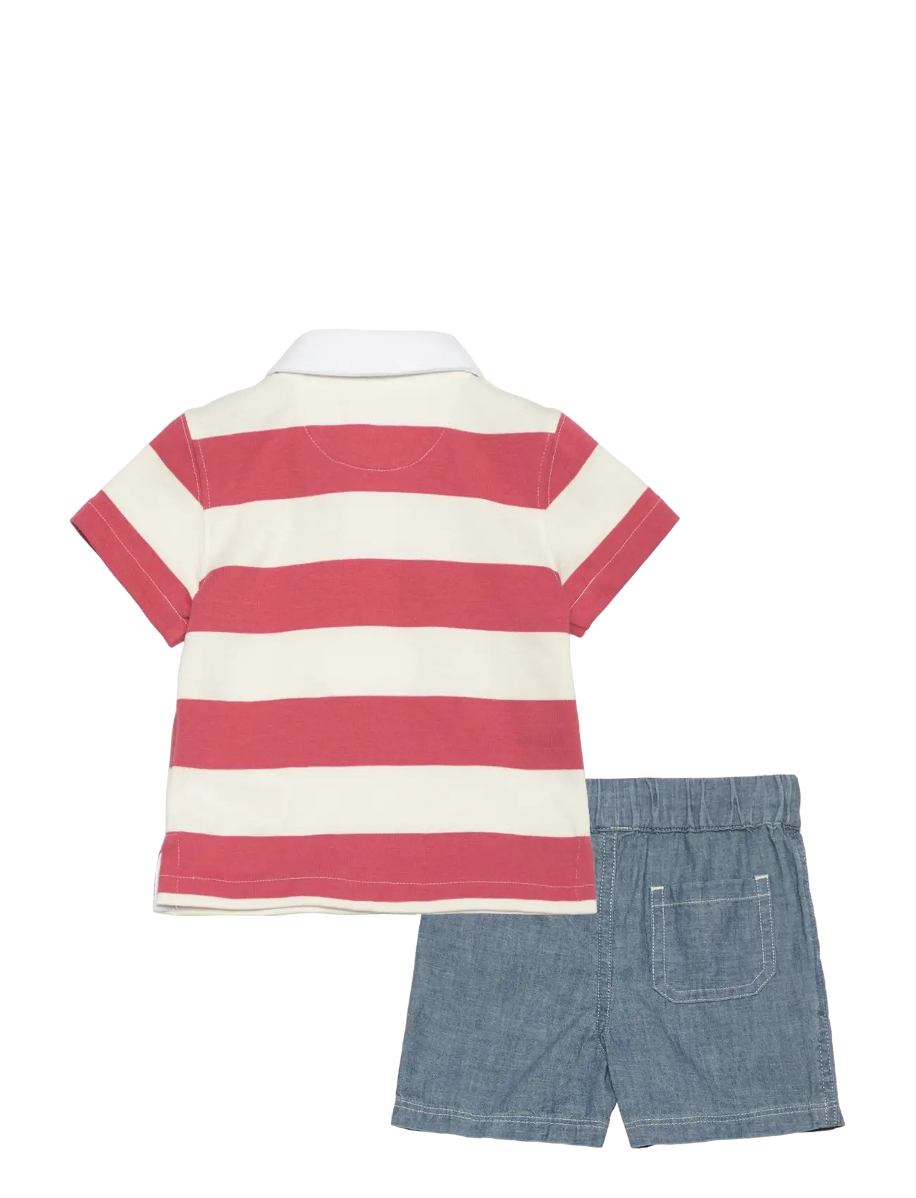 Ralph Lauren Baby - Striped Rugby Shirt & Chambray Short Set - adirondack/nevis - 1