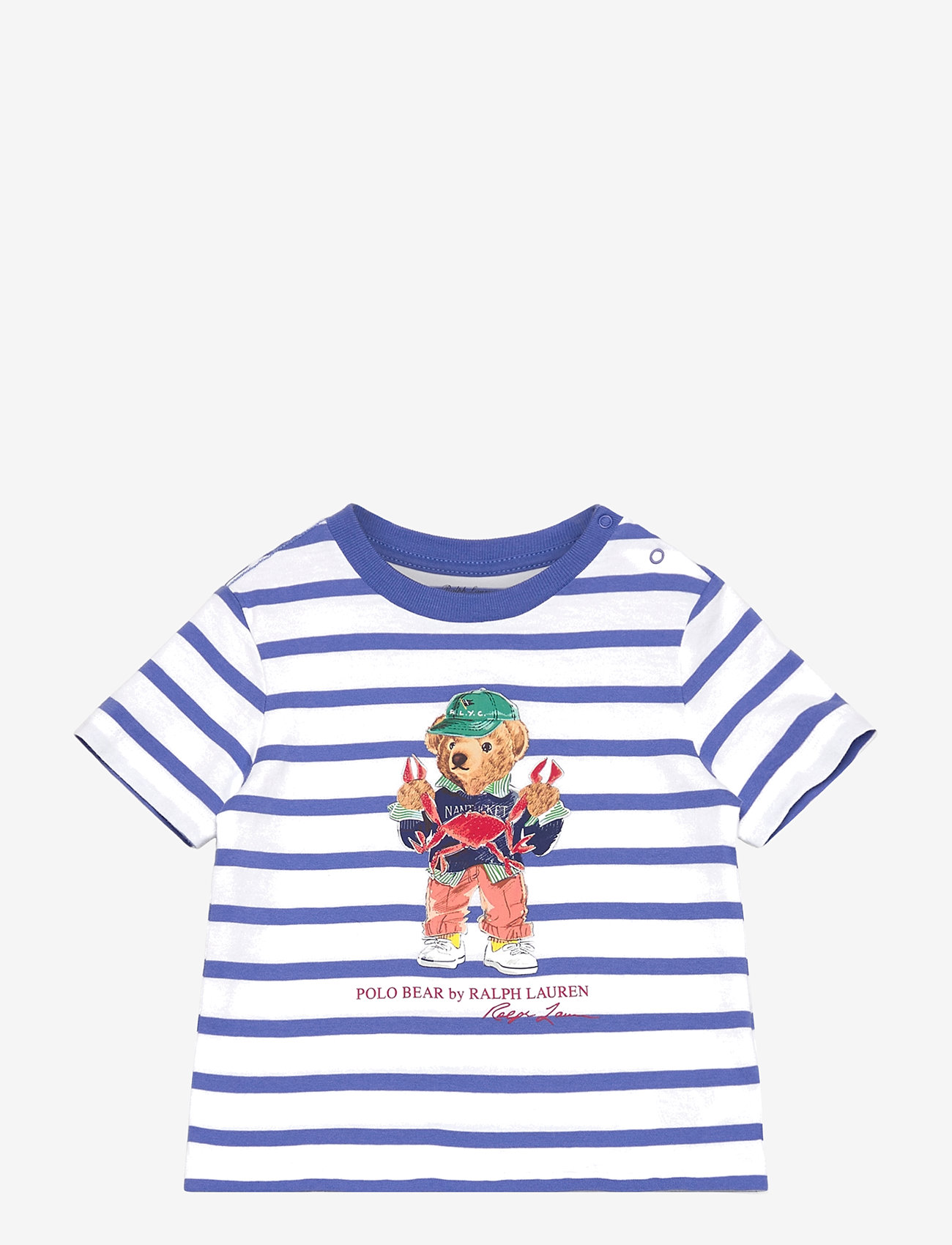 Ralph Lauren Baby Polo Bear Striped Cotton Jersey Tee (RAF320965904)  Short-sleeved