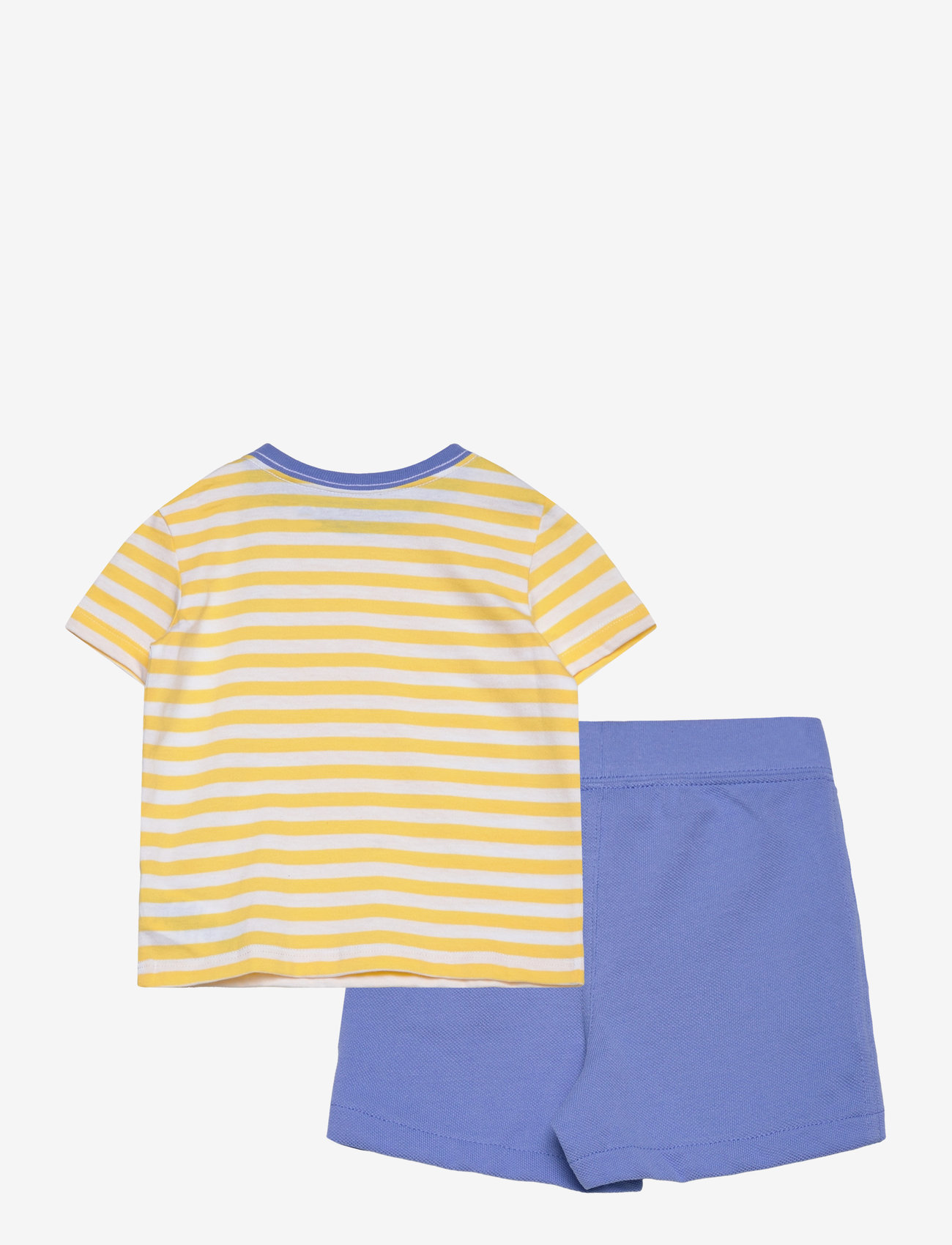 Ralph Lauren Baby - Striped Jersey Tee & Mesh Short Set - sets with short-sleeved t-shirt - oasis yellow/whit - 1