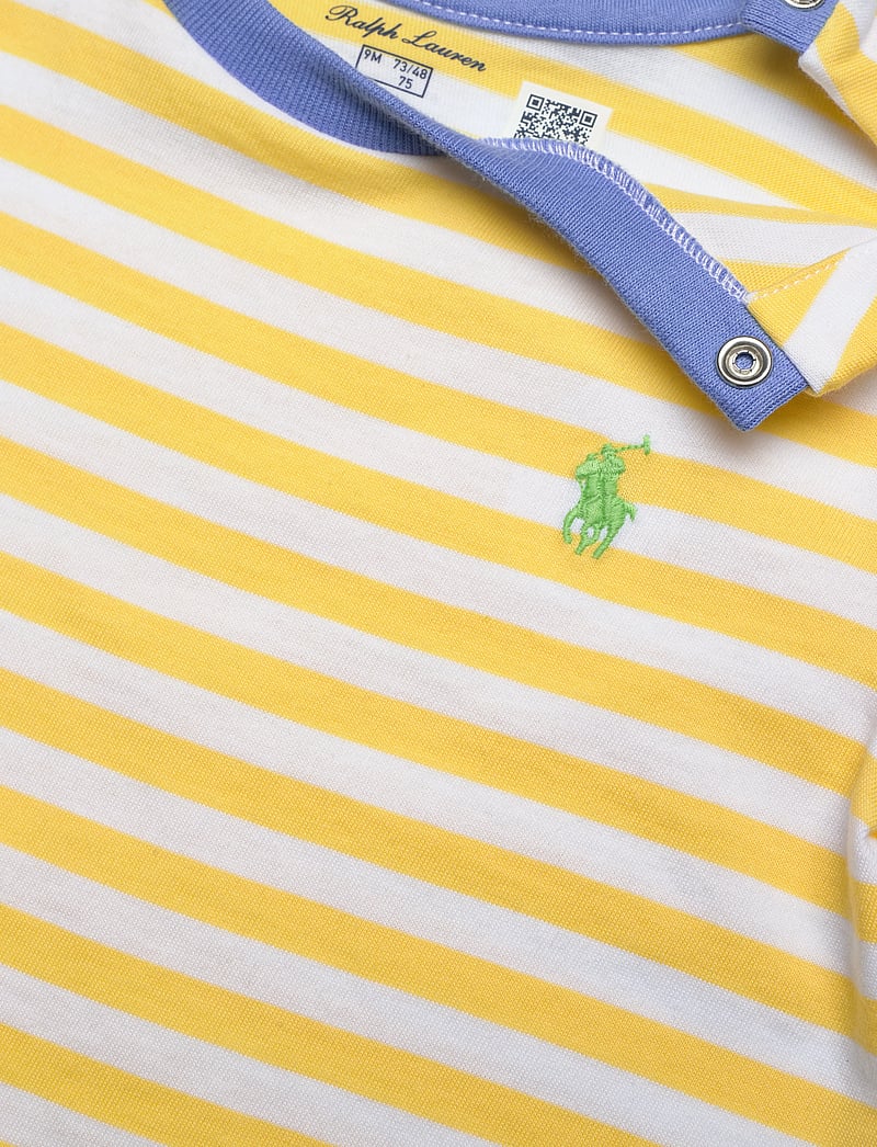 Ralph Lauren Baby - Striped Jersey Tee & Mesh Short Set - sets with short-sleeved t-shirt - oasis yellow/whit - 2