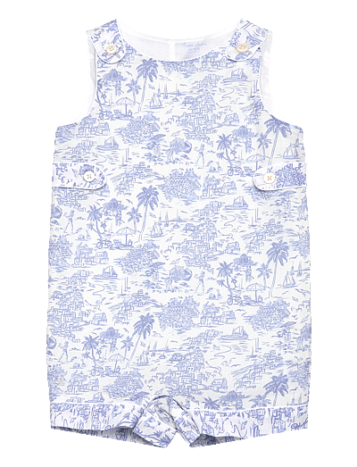 Ralph Lauren Baby Riviera Toile Cotton Overall & Hat Set - Vauva 0-2 vuotta - RIVIERA TOILE / blue