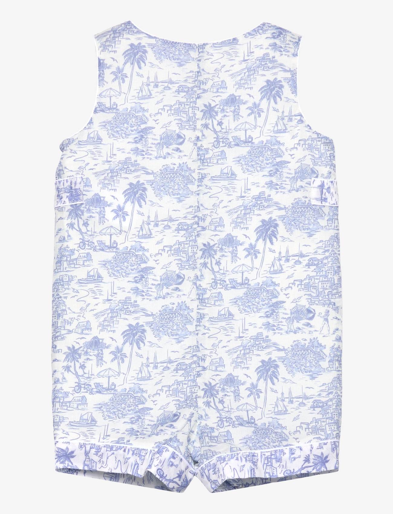 Ralph Lauren Baby - Riviera Toile Cotton Overall & Hat Set - sets mit body - riviera toile - 1