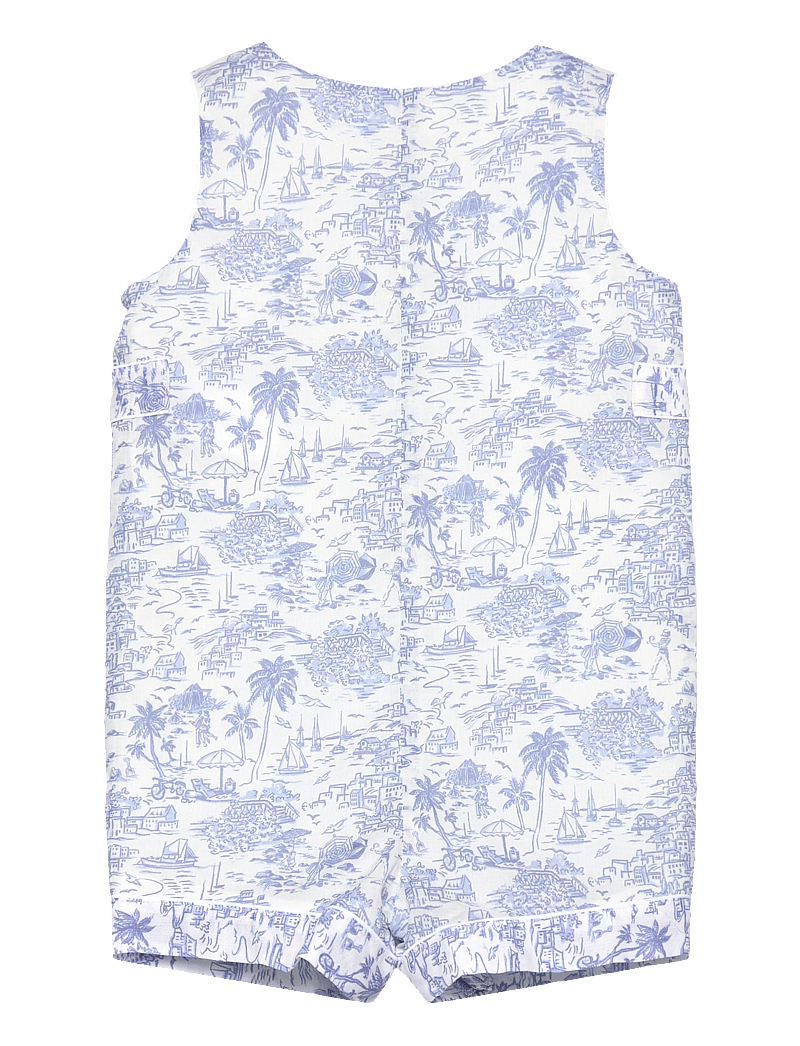 Ralph Lauren Baby - Riviera Toile Cotton Overall & Hat Set - sets mit body - riviera toile - 1