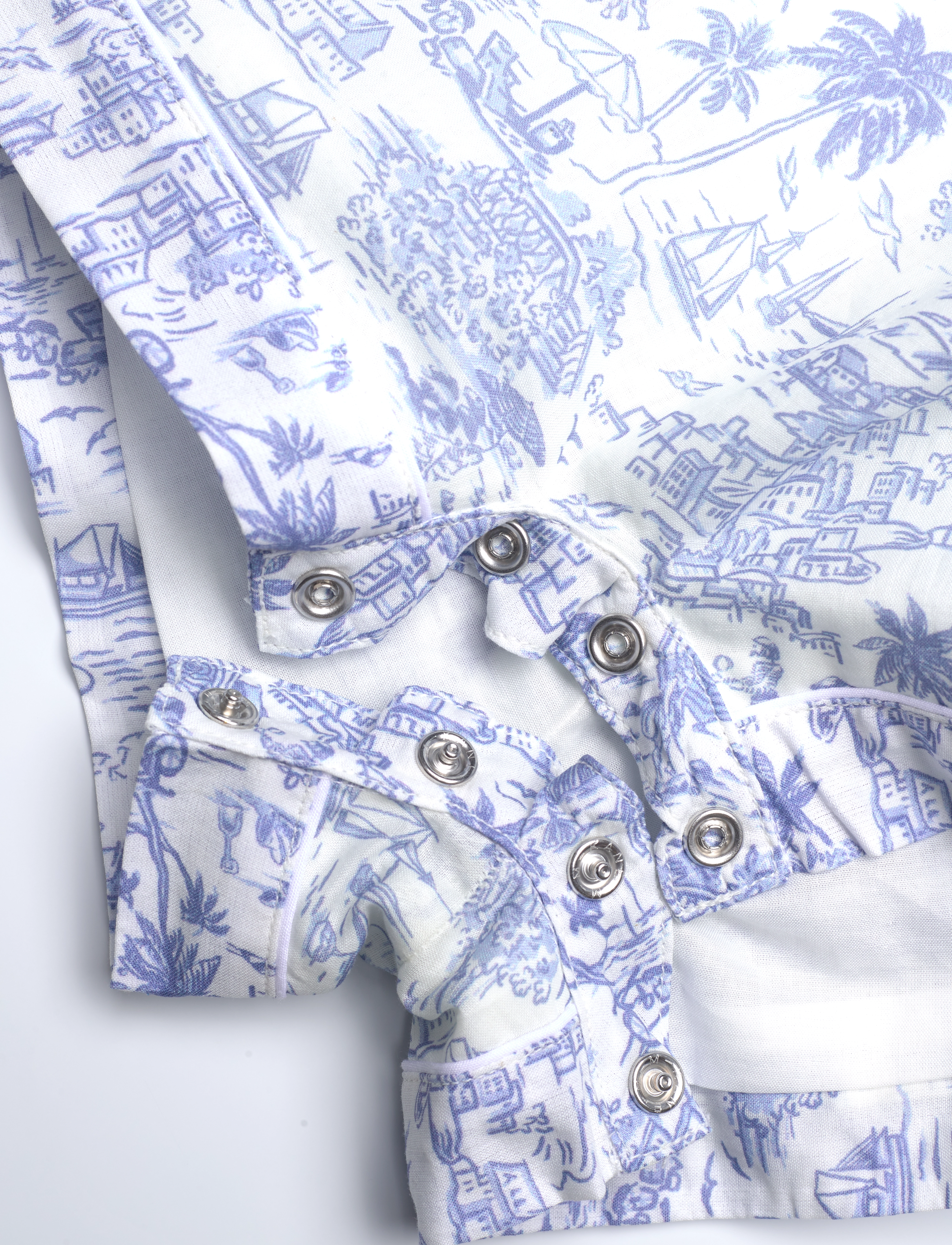 Ralph Lauren Baby - Riviera Toile Cotton Overall & Hat Set - komplektai su bodžiu - riviera toile - 3